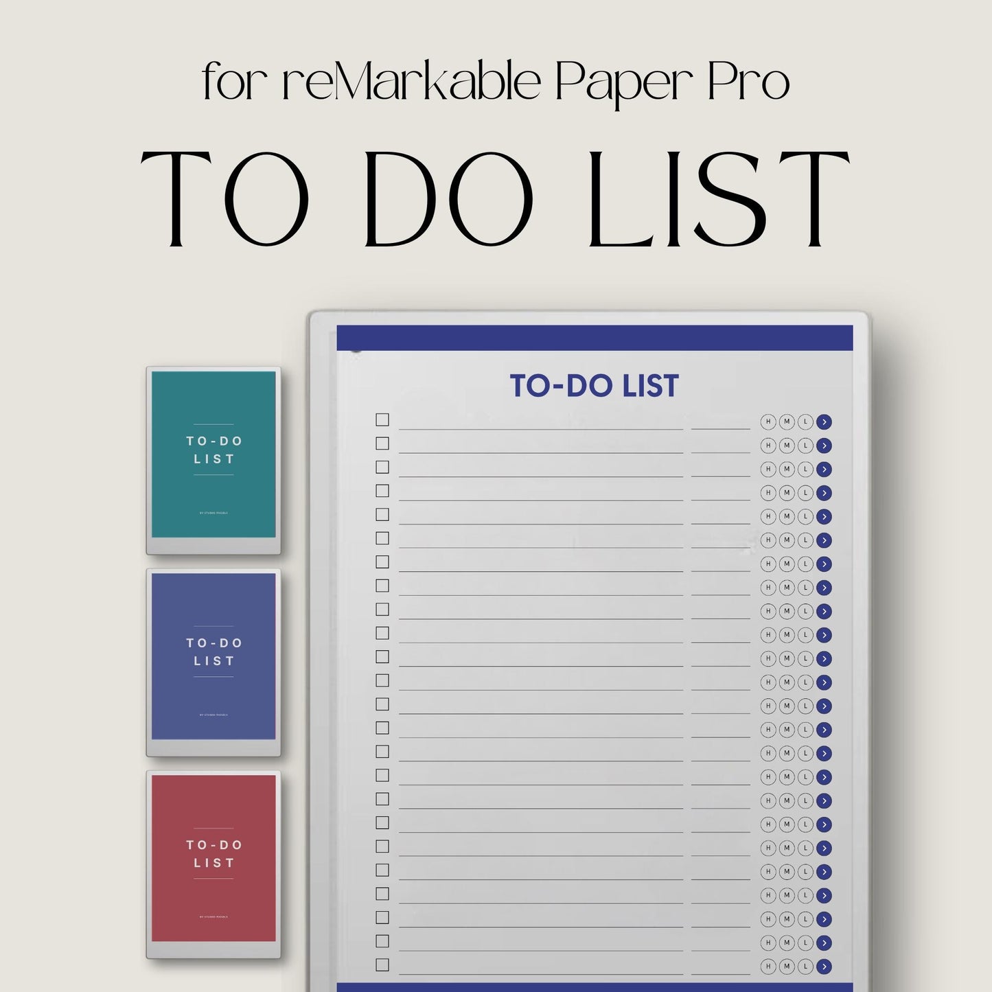 To do list notebook for reMarkable Paper Pro with hyperlinked tasks and linked notes pages.