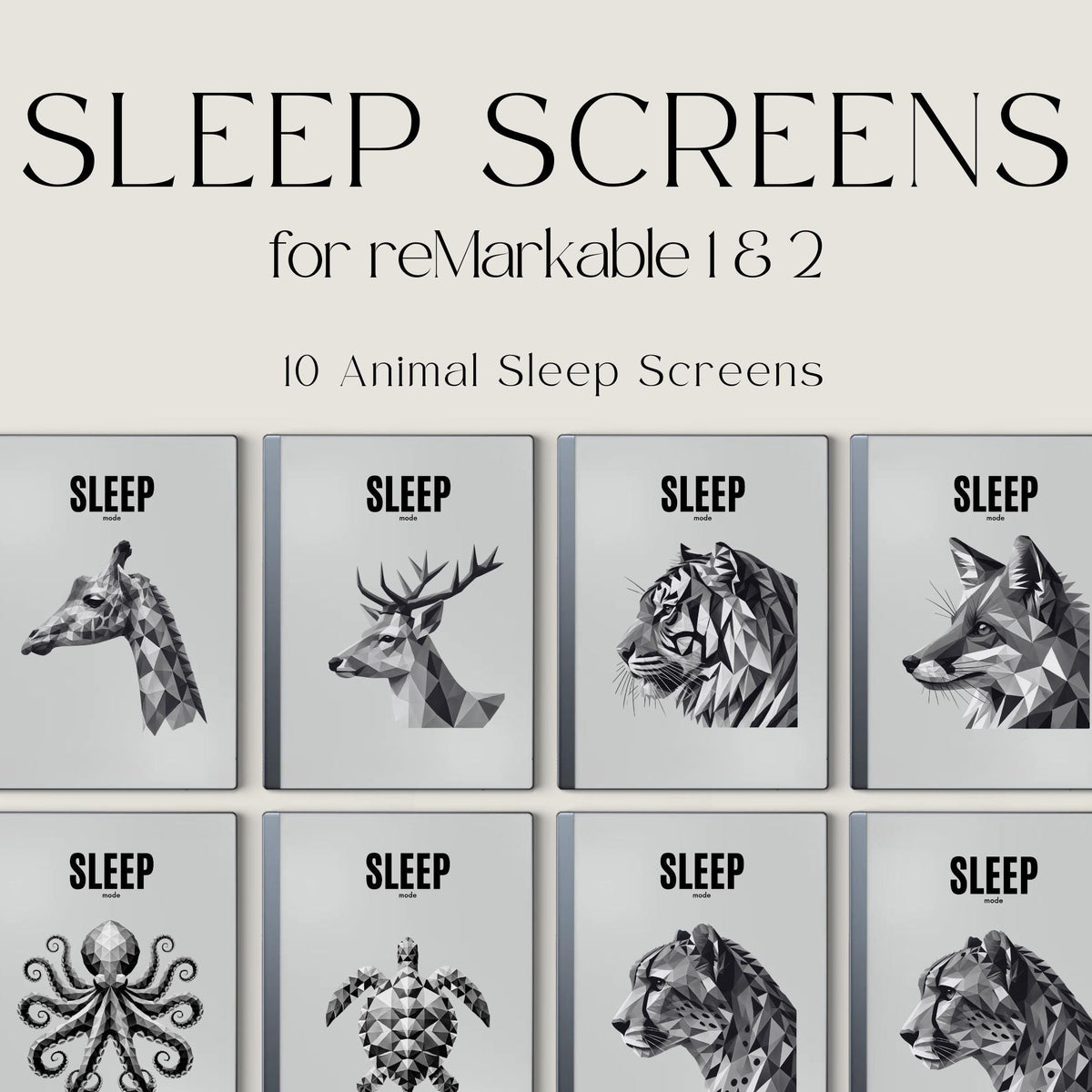 Sleep Screen Bundle for reMarkable with Animal Art