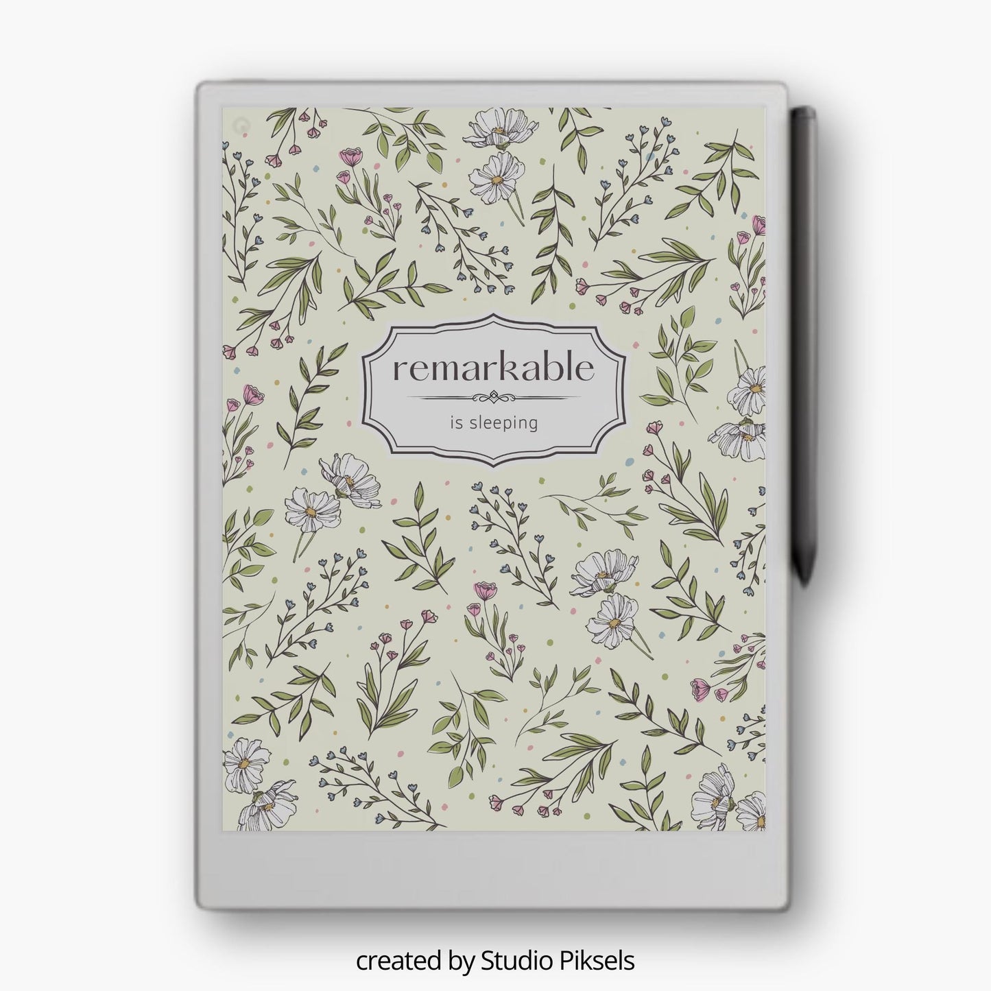 Sleep Screen for reMarkable Paper Pro With Botanical Design