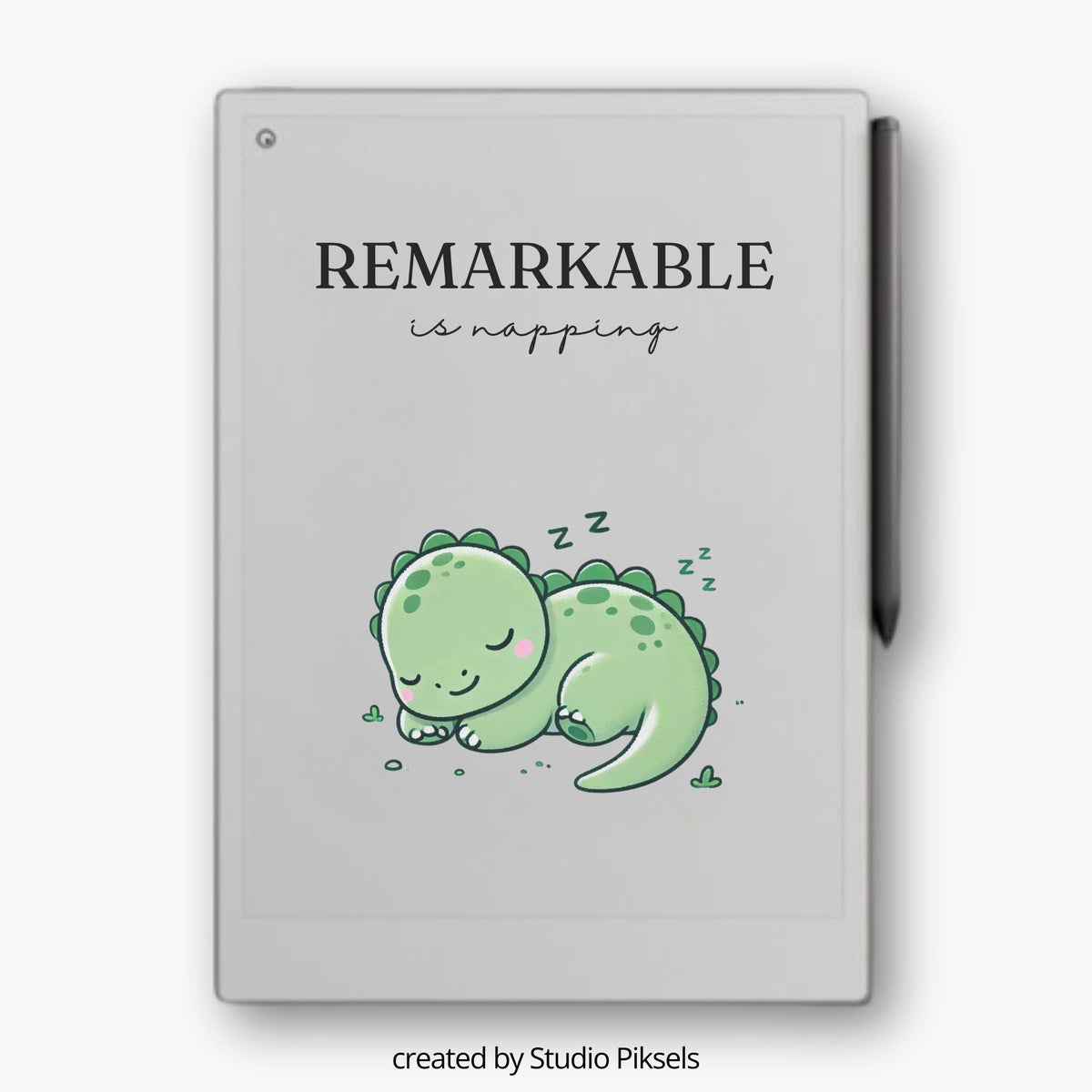 Sleep Screen for reMarkable Paper Pro With Napping Dinosaur