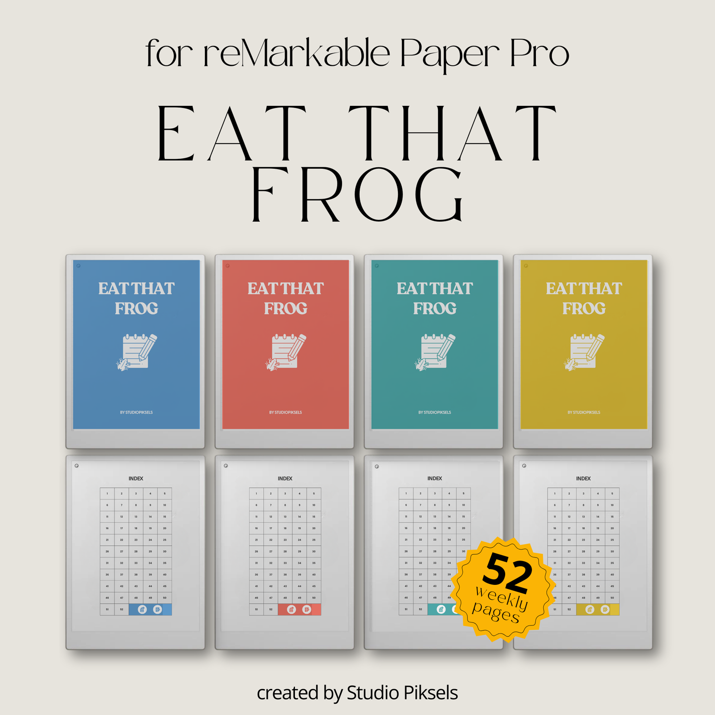 Eat That Frog Focus Planner for reMarkable Paper Pro