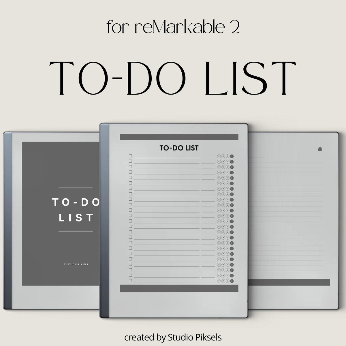 To do list notebook for reMarkable 1 and 2 with hyperlinked tasks and linked notes pages.