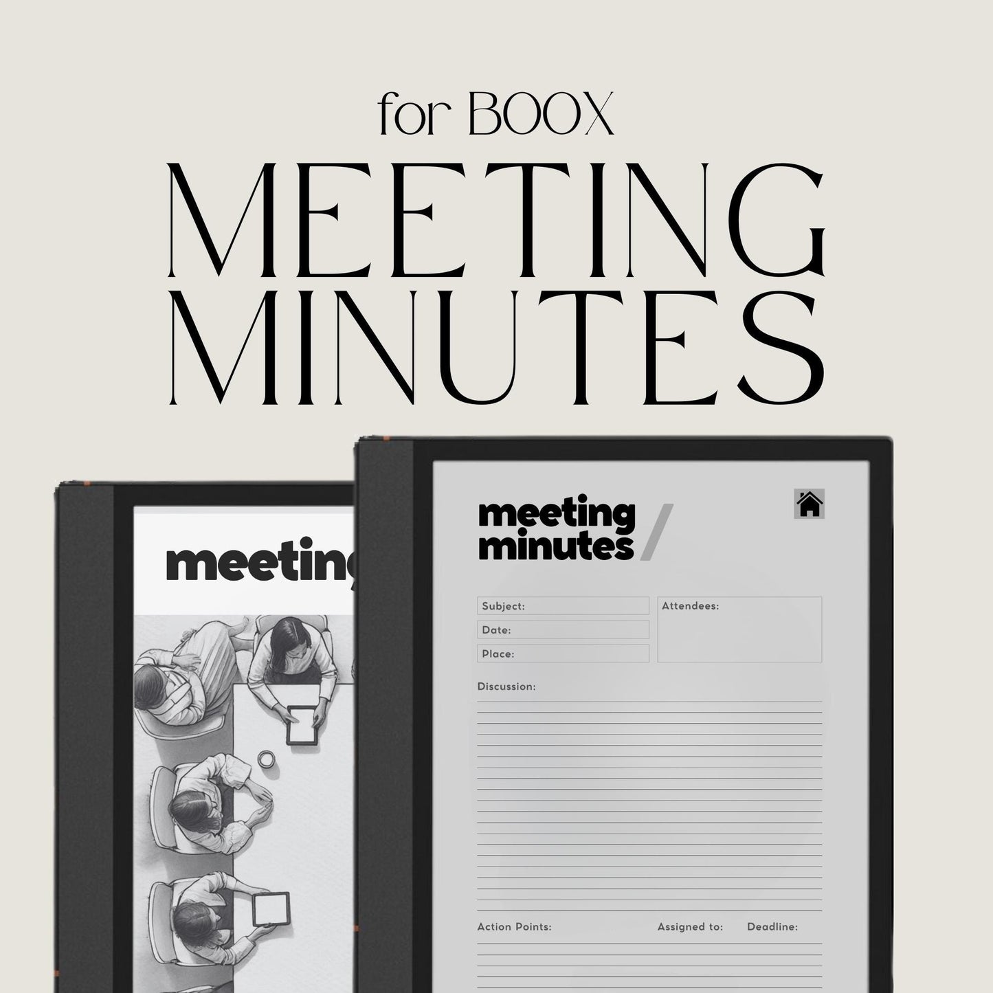 Hyperlinked Meeting Minutes Notebook for BOOX Note