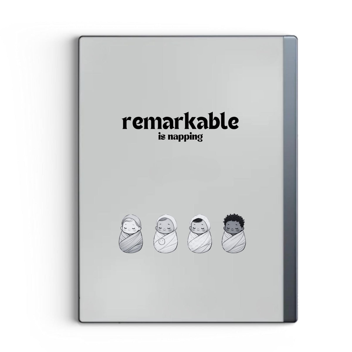 Napping babies sleep screen for reMarkable 2 and reMarkable Paper Pure with cute sleeping baby artwork in PNG format