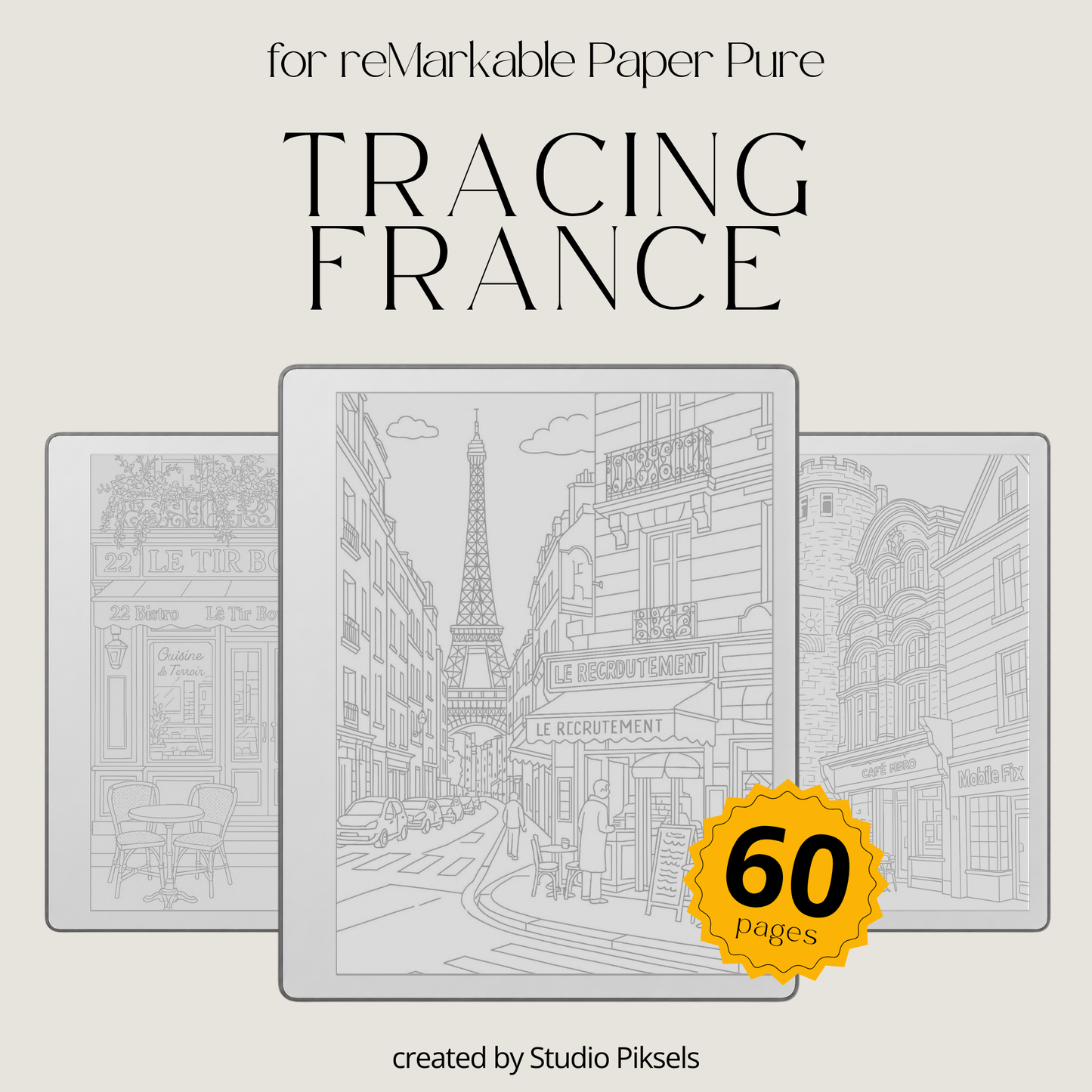 Relax and focus with this France Tracing Book, featuring charming Paris-inspired illustrations designed for tracing, mindfulness, and creative calm. Each page provides clean, detailed line art perfect for daily tracing practice