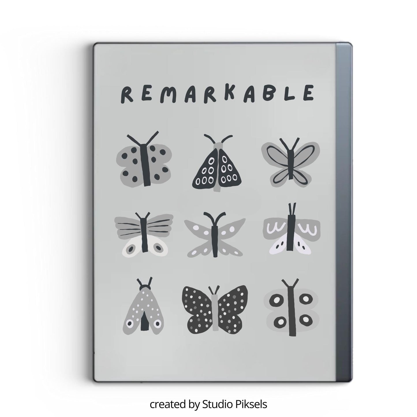 Enhance your reMarkable tablet with a cheerful butterfly-themed sleep screen. This design brings nature-inspired whimsy to your device, creating a lighthearted and uplifting display every time it enters sleep mode.