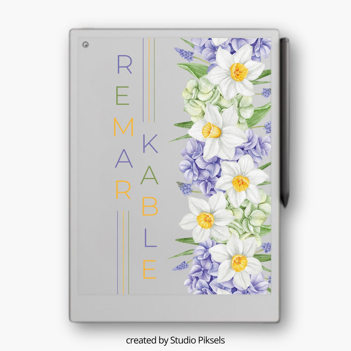 Sleep Screen for reMarkable Paper Pro With Flower Design
