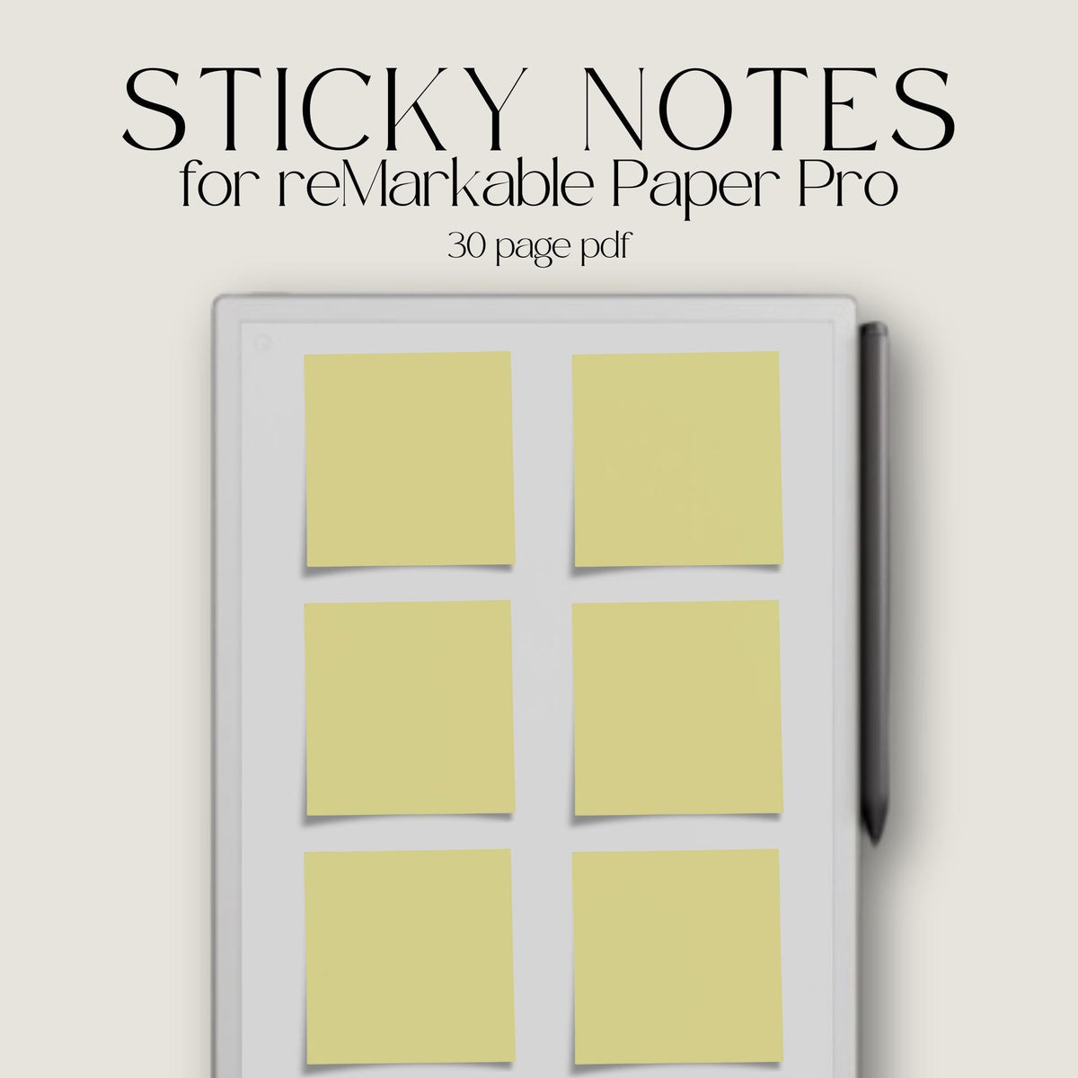 Sticky notes for reMarkable Paper Pro with yellow sticky notes