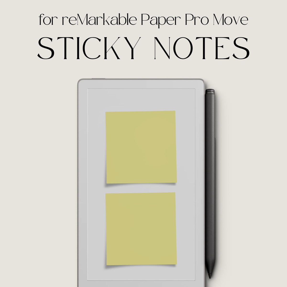Sticky Notes digital notebooks for reMarkable Paper Pro Move with reusable memo layouts for reminders, planning, and note-taking