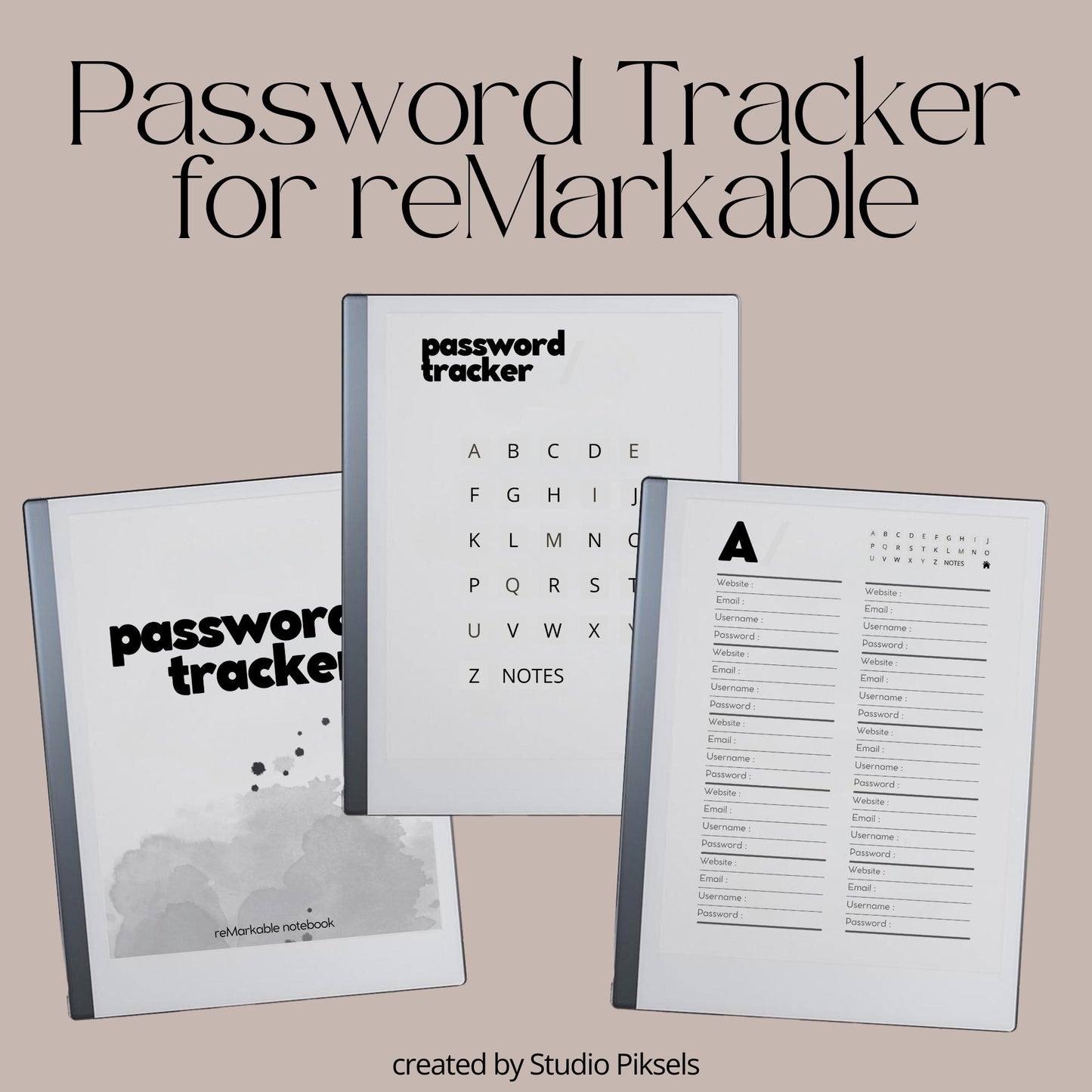 Password Tracker for reMarkable