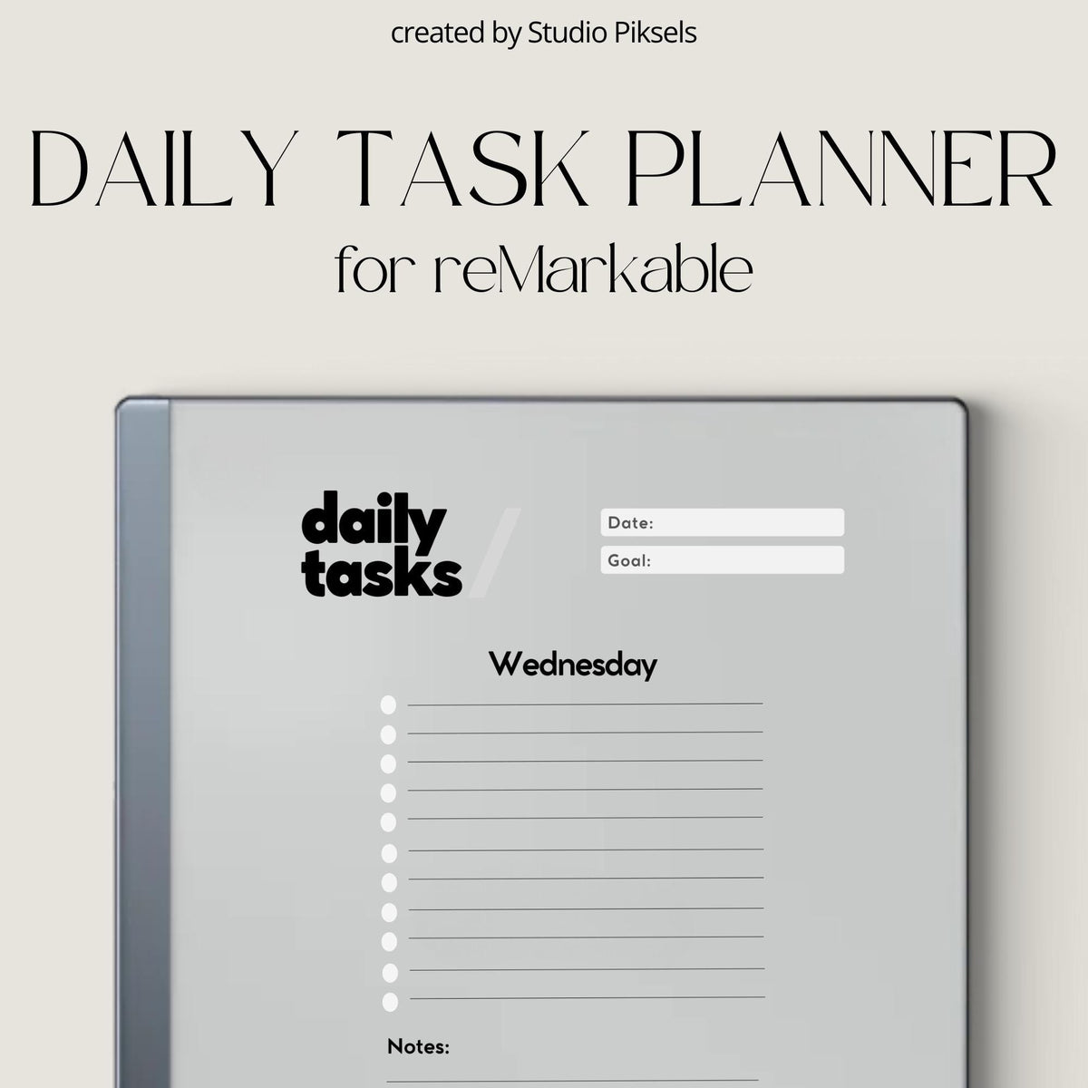 Daily Task Planner for reMarkable
