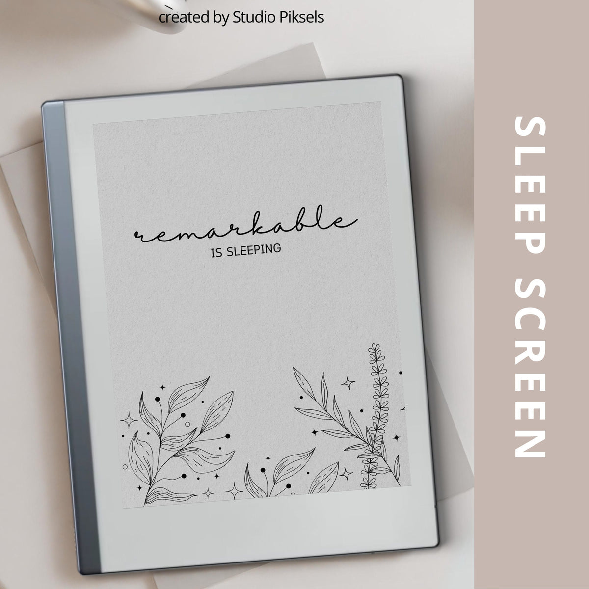 Remarkable 2 Sleep Screen Botanical Design