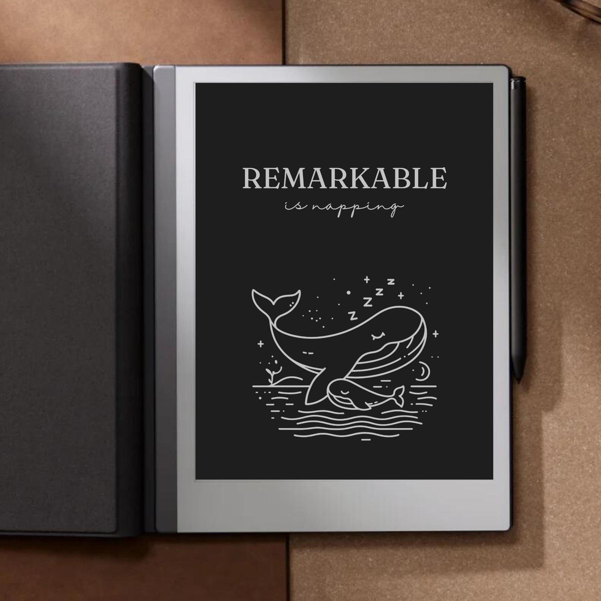 Sleep Screen for reMarkable With Napping Whales