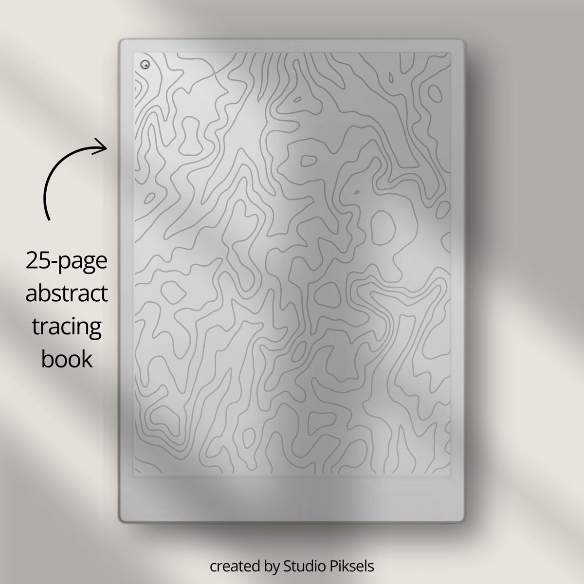 Tracing Book Bundle for reMarkable Paper Pro featuring abstract patterns, floral illustrations, and decorative alphabet tracing pages designed for mindful tracing, relaxation, and creative digital drawing on eInk devices.