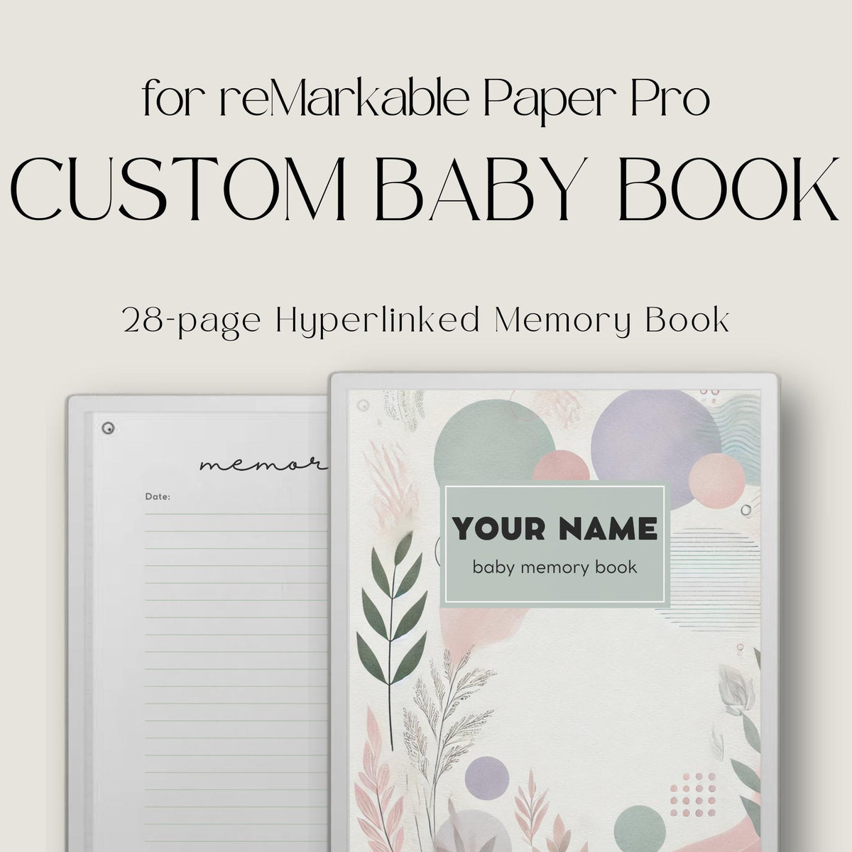 CUSTOM Hyperlinked Pregnancy Book for reMarkable Paper Pro