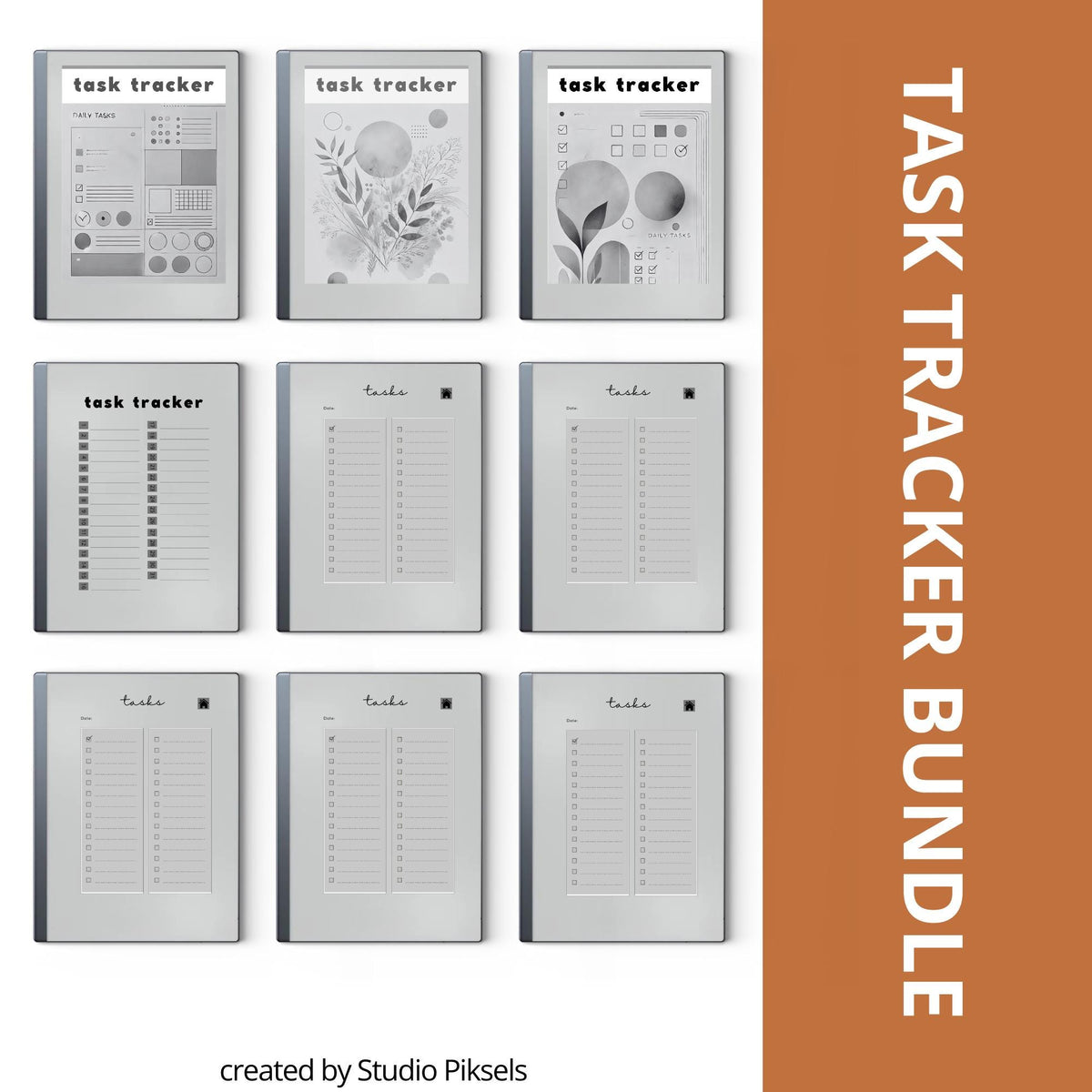 Bullet Journal Bundle for reMarkable Paper Pure and reMarkable 2 with hyperlinked small and large dot grid notebook layouts