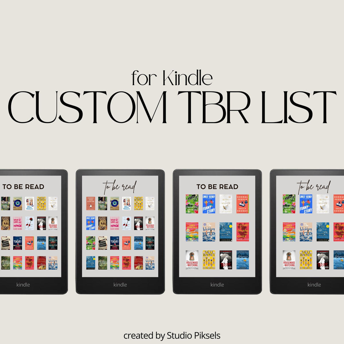 Custom Kindle To Be Read List, Personalized Kindle TBR, TBR Kindle Template, Kindle Reading List, Kindle Book List, Kindle...