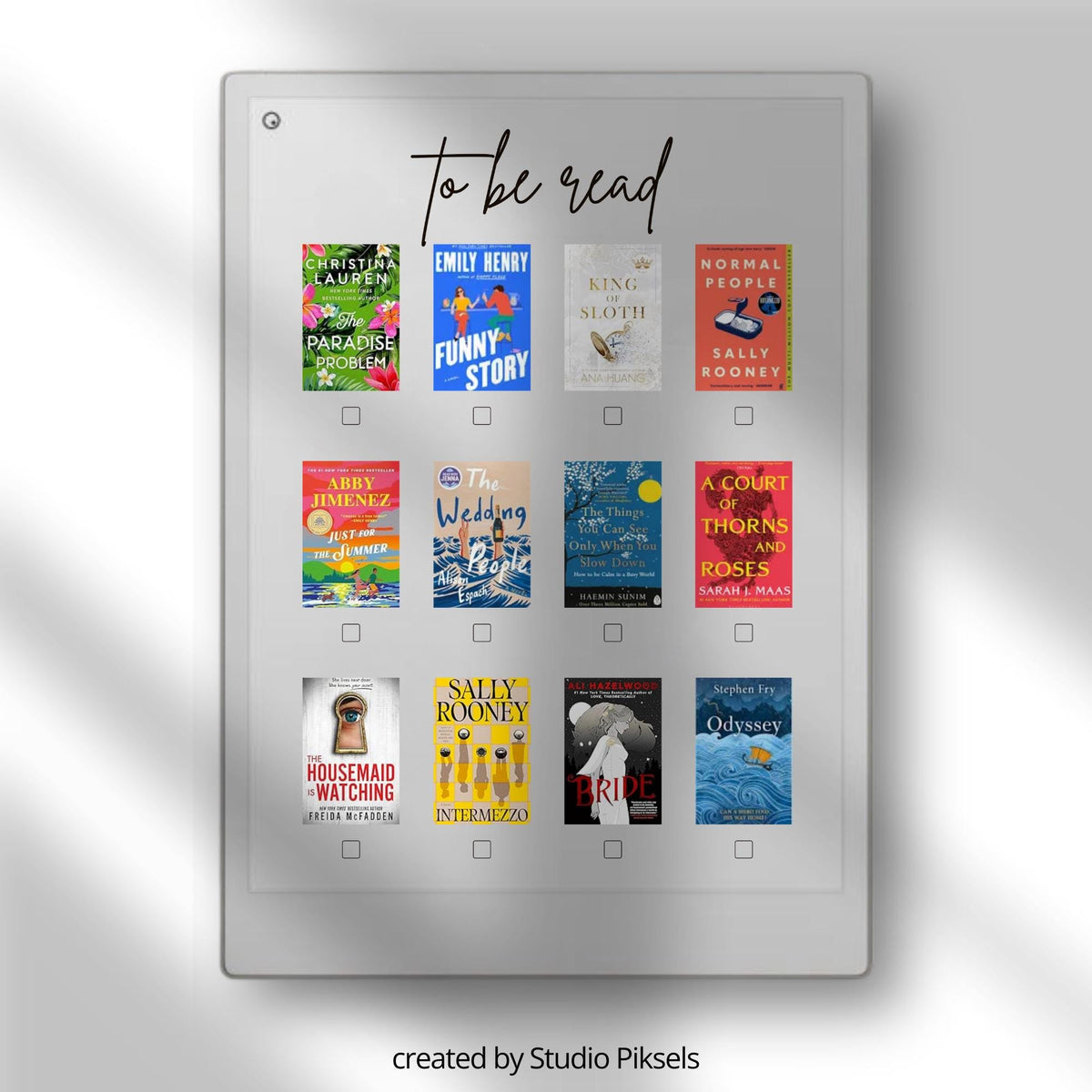 Customizable Reading Planner for reMarkable devices featuring reusable digital book tracking layouts with personalized reading lists, Canva editing, book cover organization, and structured reading journal pages.