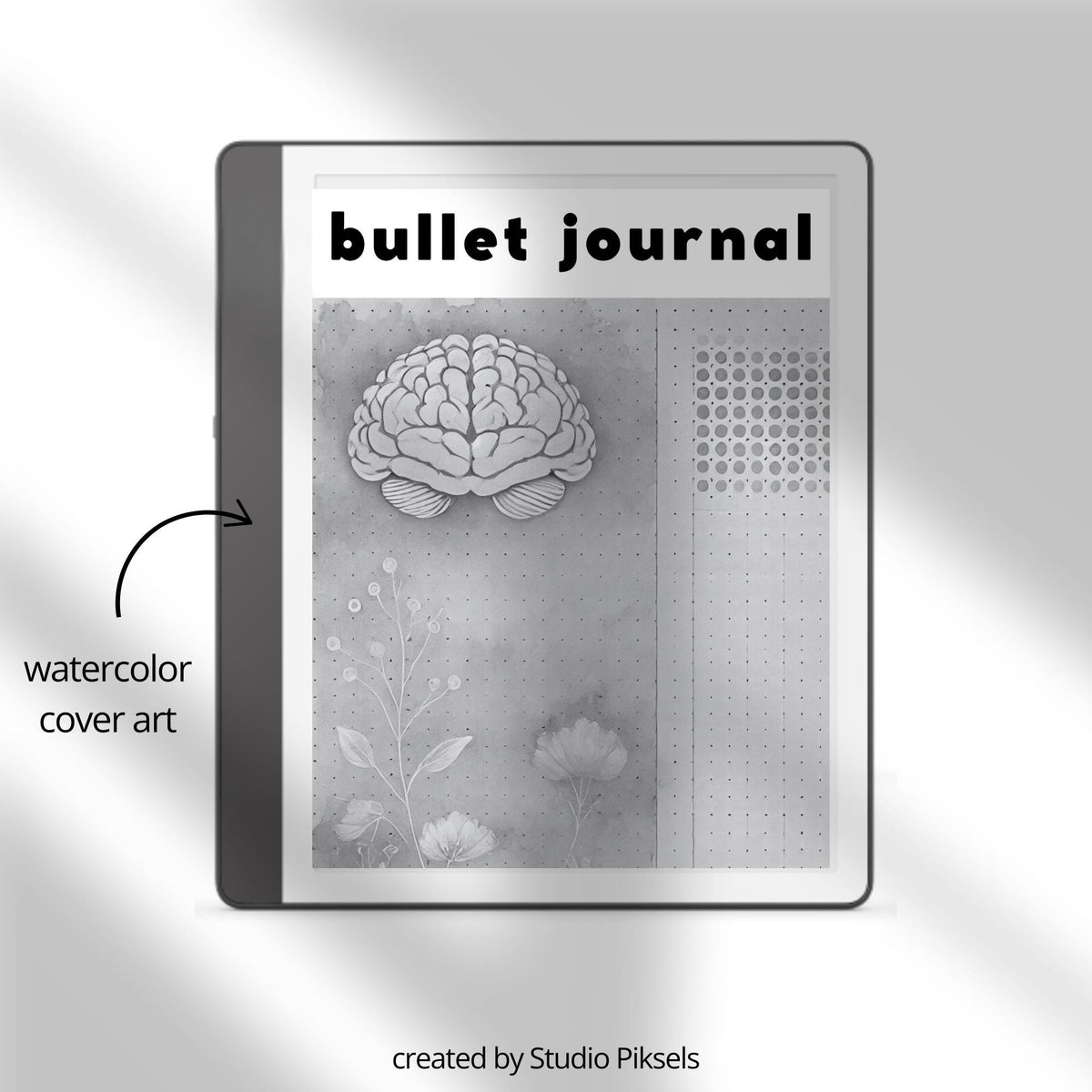 Hyperlinked Bullet Journal for Kindle Scribe featuring dot grid journal pages, clickable navigation, reusable note pages, and minimalist layouts for planning, journaling, and habit tracking.