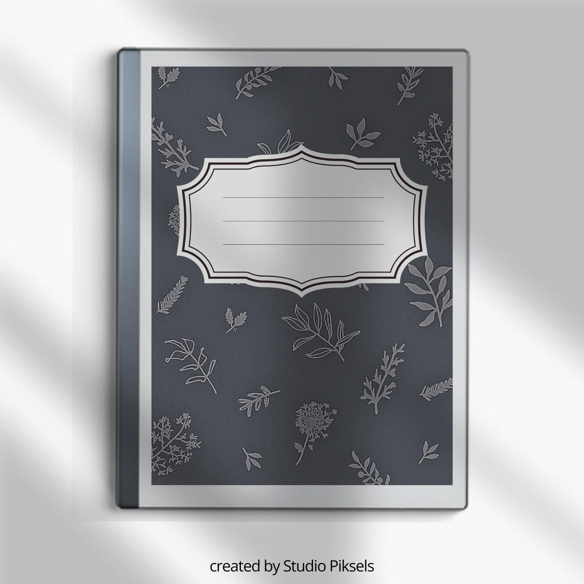 Floral Notebook Cover Bundle for reMarkable featuring 12 monochrome botanical PDF covers for planners, journals, sketchbooks, and digital notebooks.