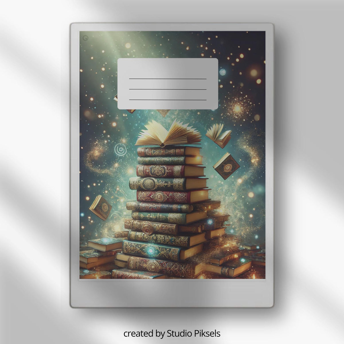 Fantasy Notebook Cover Bundle designed for reMarkable Paper Pro. This collection includes imaginative notebook covers featuring magical libraries, celestial landscapes, dreamy bookscapes, and whimsical nature-inspired artwork that bring creativity and personality to your digital workspace.