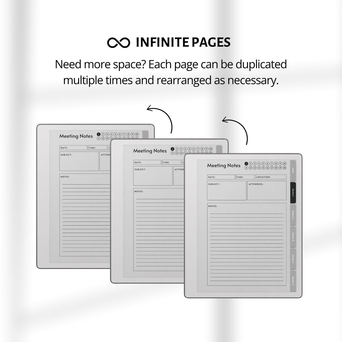 Meeting Minutes Notebook Bundle for reMarkable Paper Pure