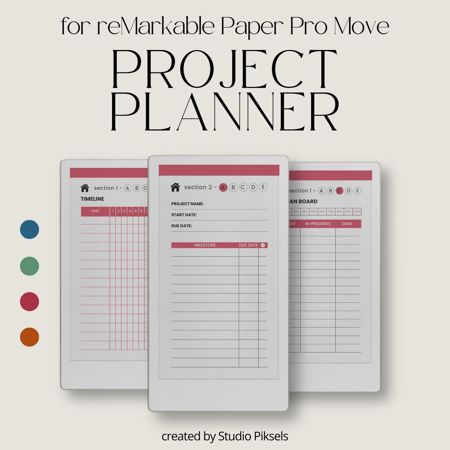Project Planner for reMarkable Paper Pro Move