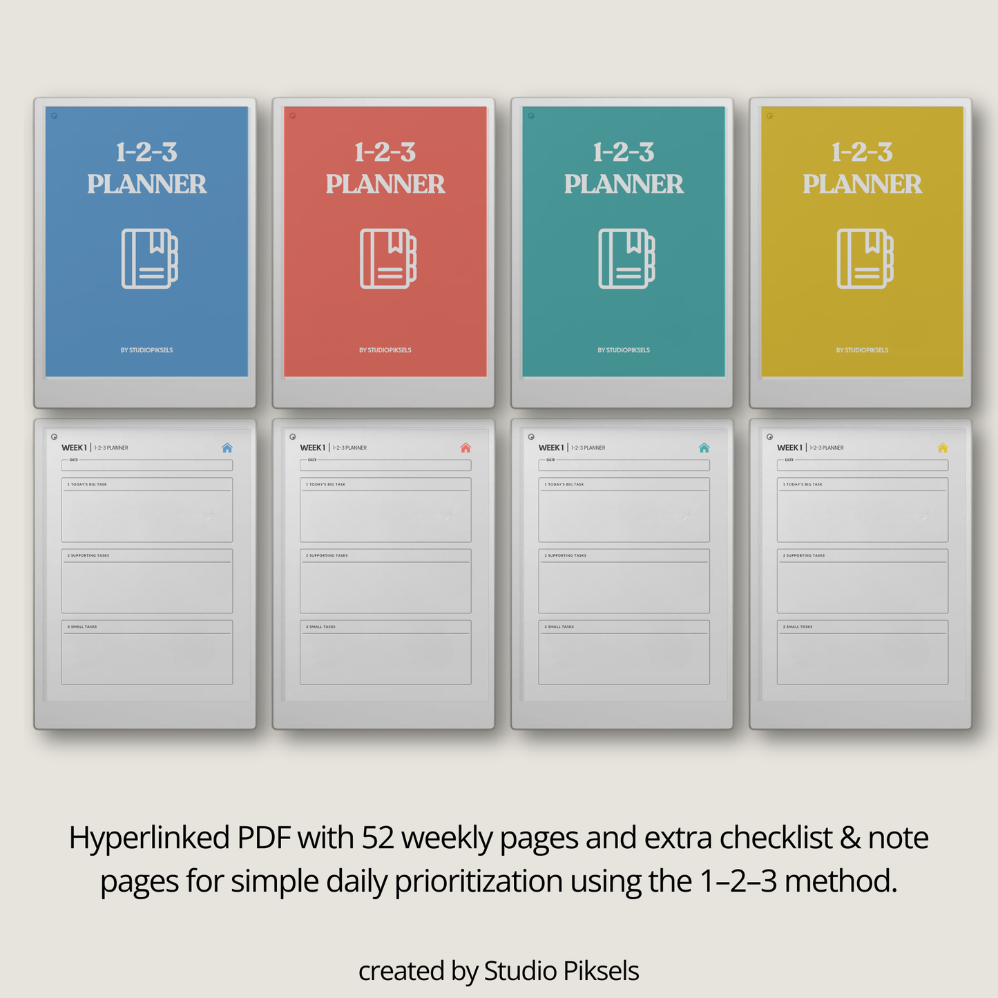 1-2-3 Focus Planner for reMarkable Paper Pro