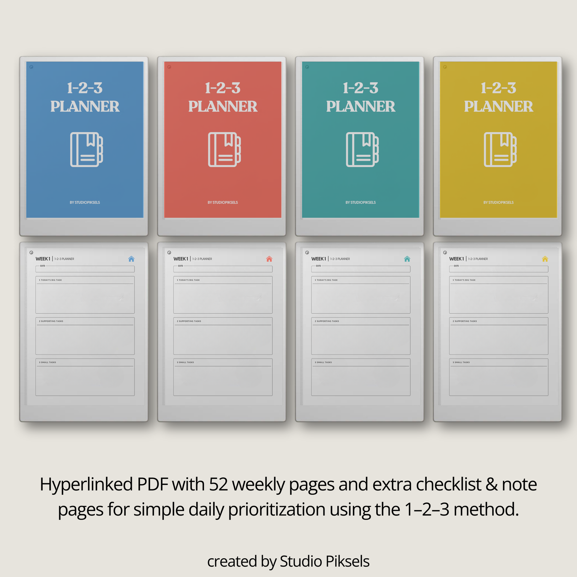 1-2-3 Focus Planner for reMarkable Paper Pro