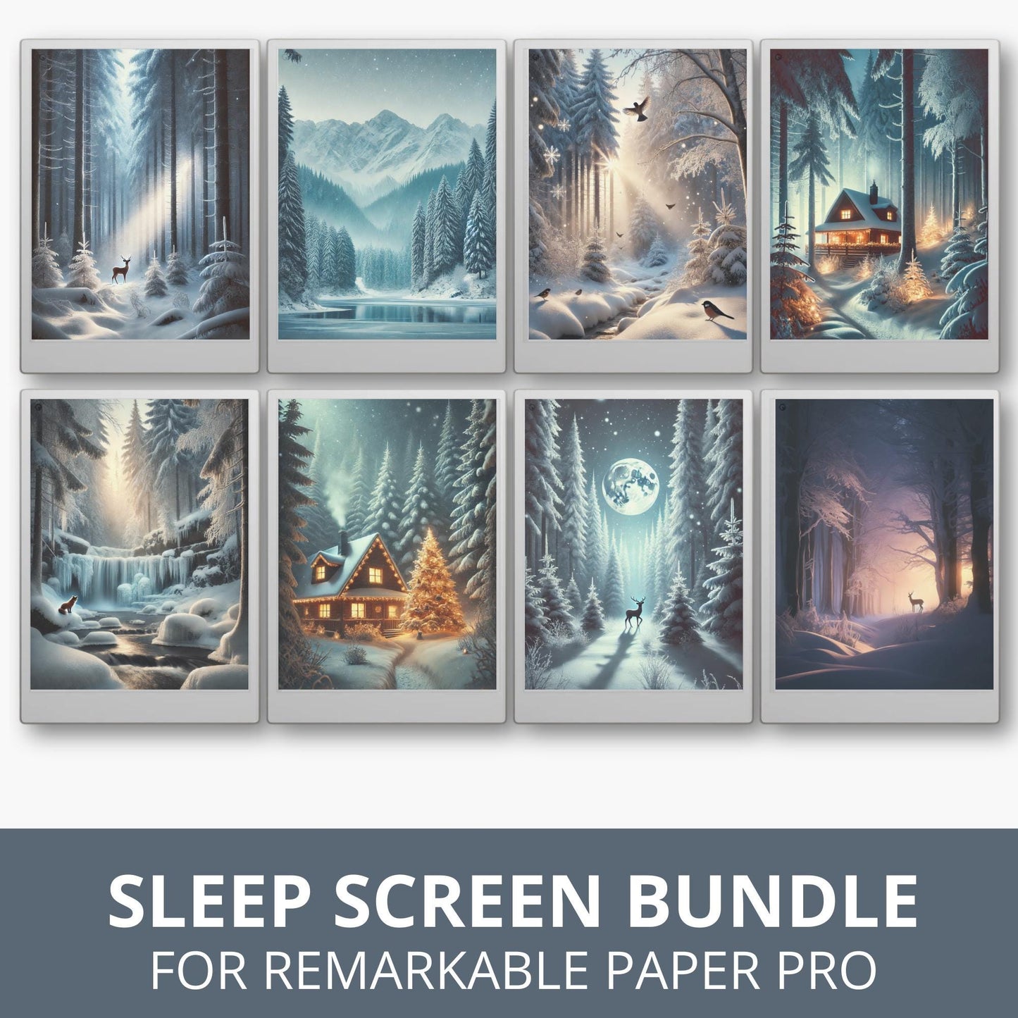 Winter Scenes Sleep Screen Bundle for reMarkable Paper Pro