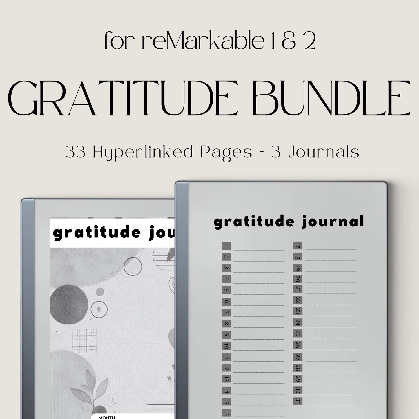 Hyperlinked Gratitude Journal Bundle for reMarkable