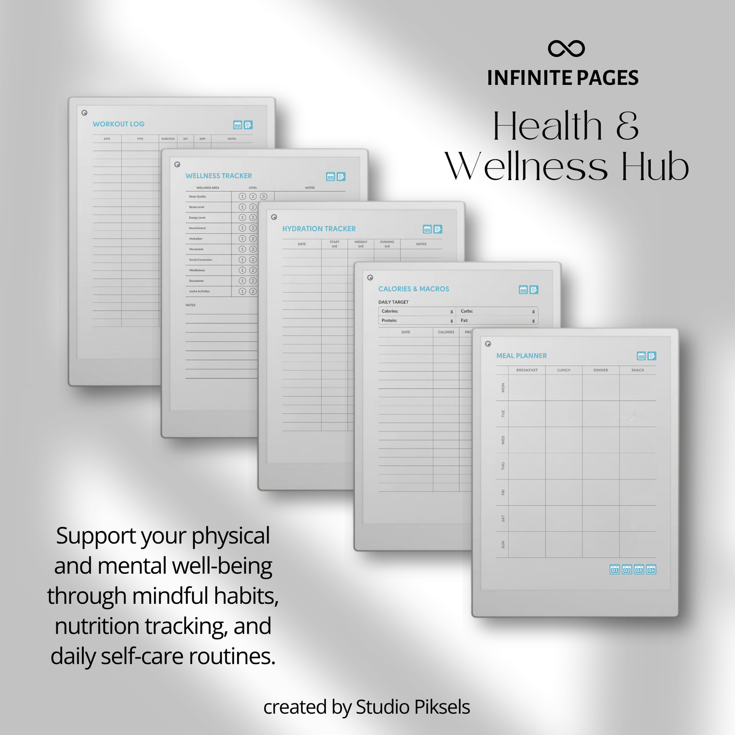 Life Planner 2026 PDF for reMarkable Paper Pro with hyperlinked calendar, templates, and customizable pages.