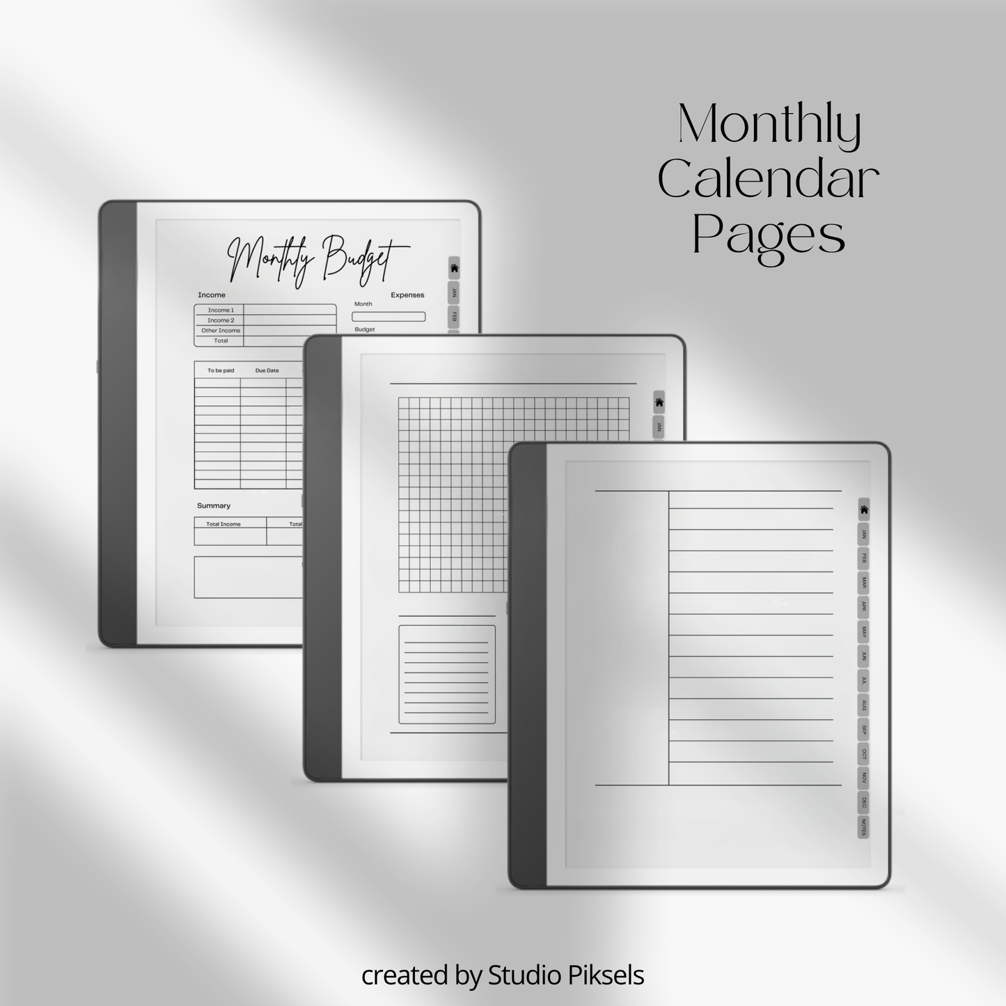2026 + 2027 Habit Tracker for Kindle Scribe featuring hyperlinked habit tracking, goal planning, routines, tasks, and progress tracking pages.