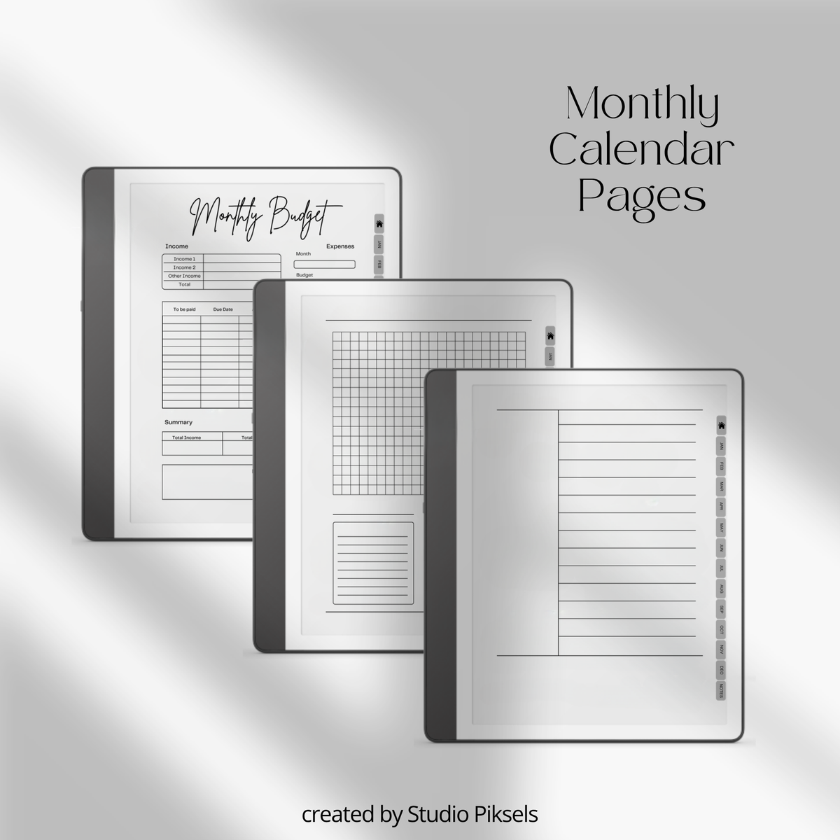 2026 + 2027 Habit Tracker for Kindle Scribe featuring hyperlinked habit tracking, goal planning, routines, tasks, and progress tracking pages.