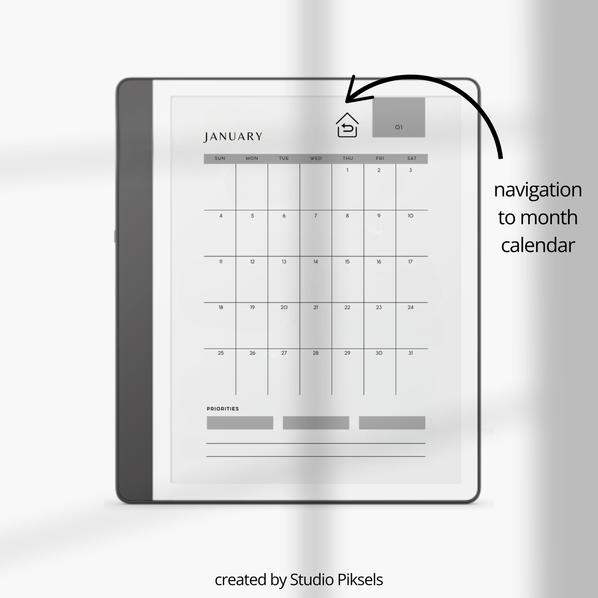 2026 + 2027 digital monthly planner for Kindle Scribe with yearly calendars, monthly planning pages, habit trackers, goals, and notes.