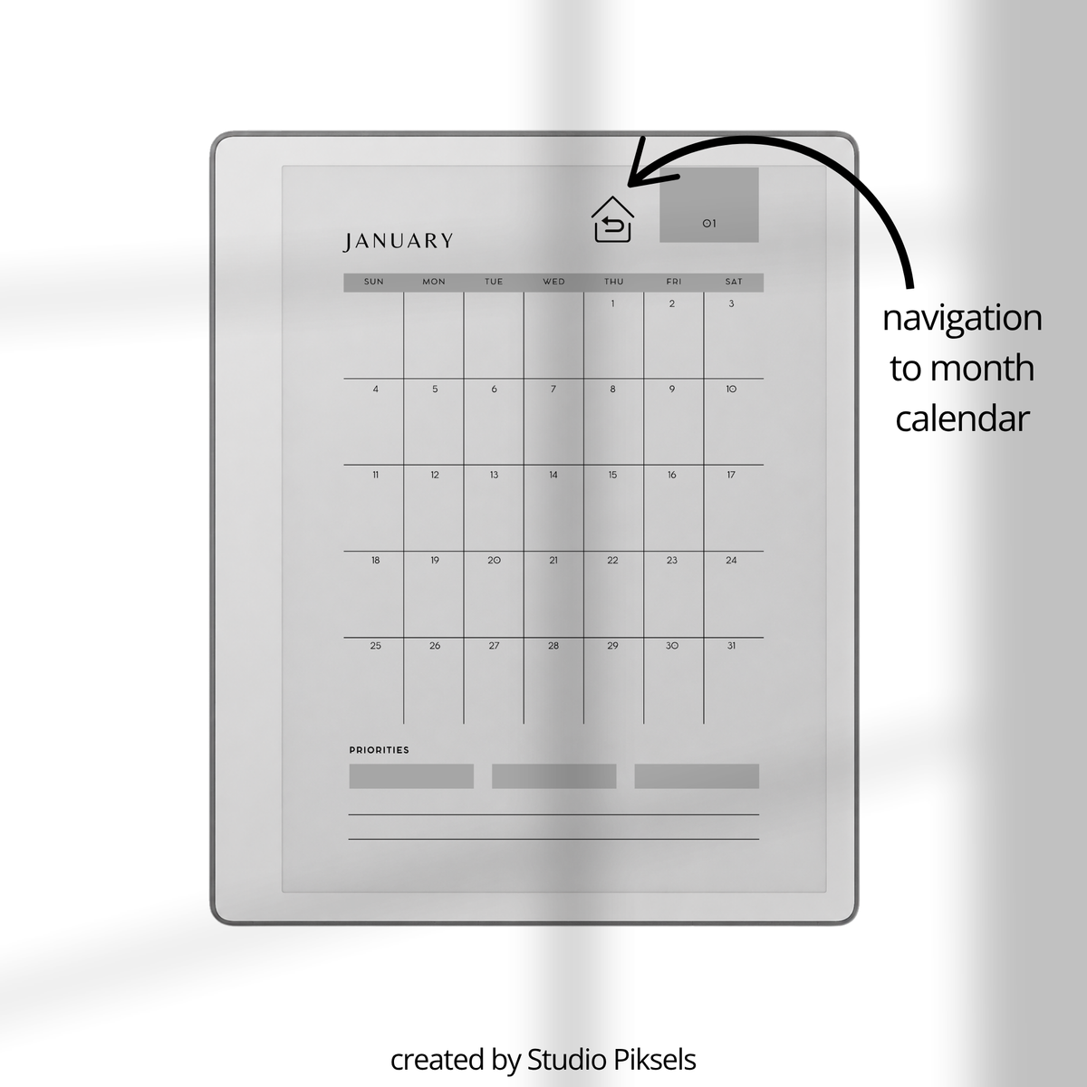 2026 + 2027 Monthly Planner for reMarkable 2 and Paper Pure