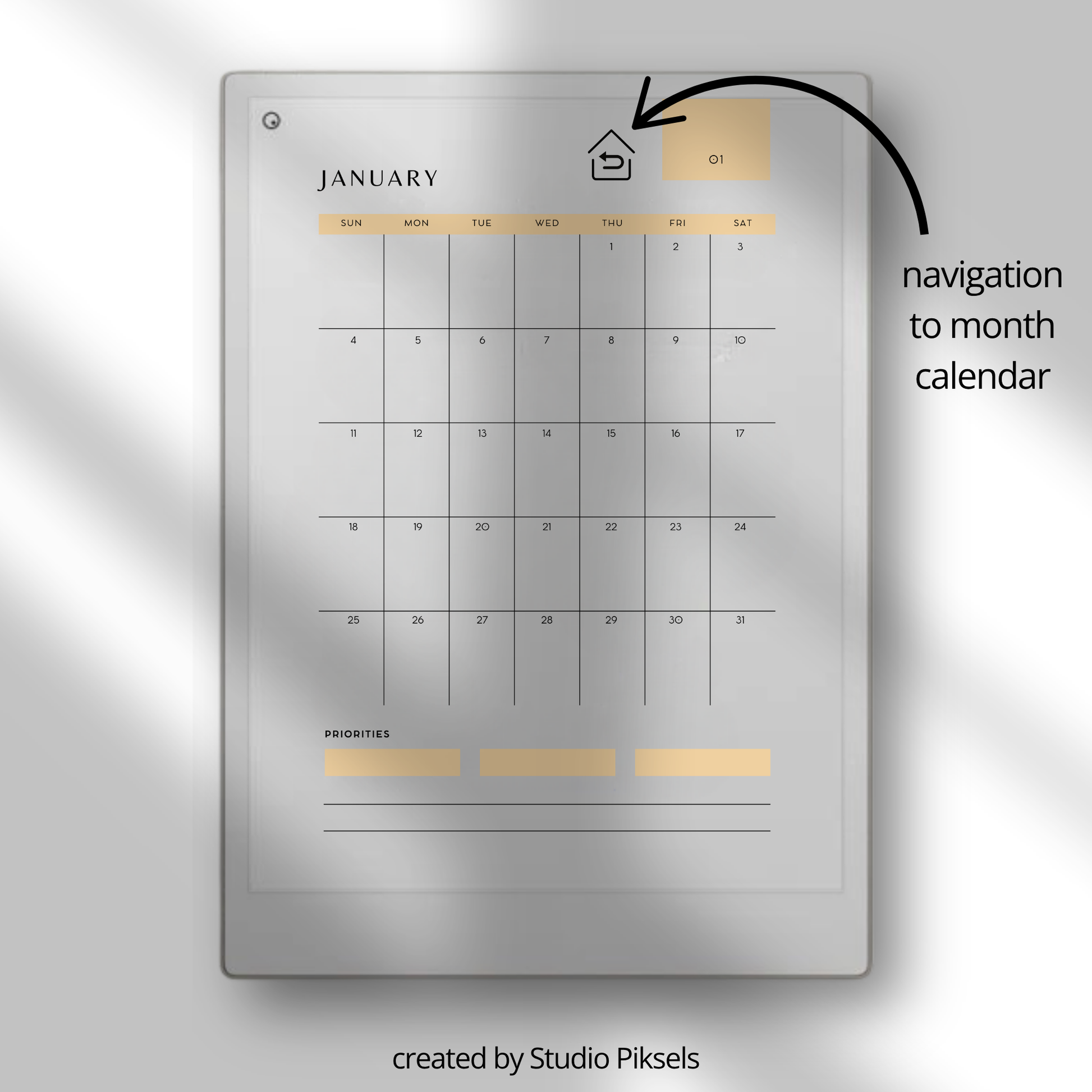 2026 + 2027 digital monthly planner for reMarkable Paper Pro with yearly calendars, monthly planning pages, habit trackers, goals, and notes.