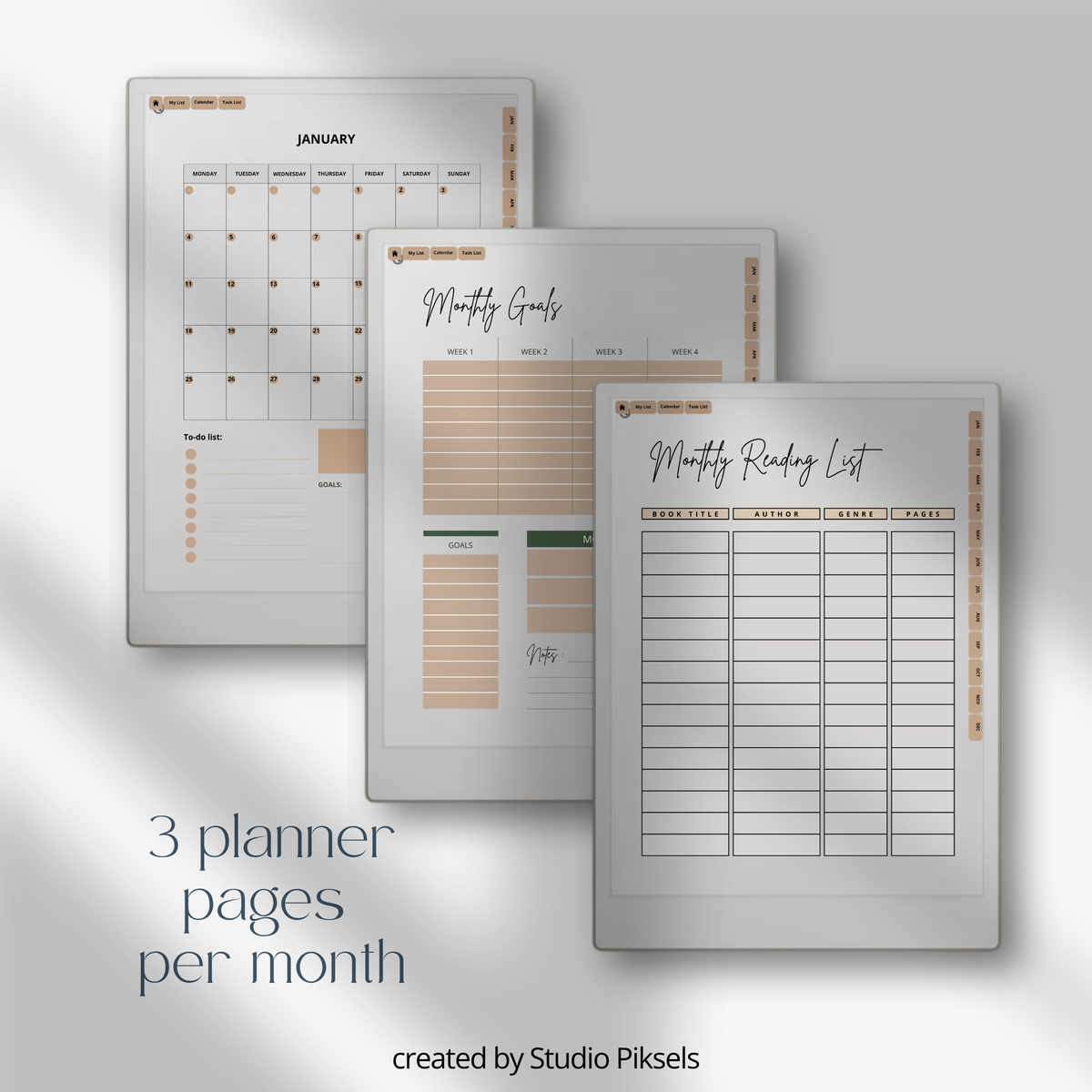 2026 + 2027 digital reading planner for reMarkable Paper Pro with reading goals, book trackers, reading challenges, and review pages