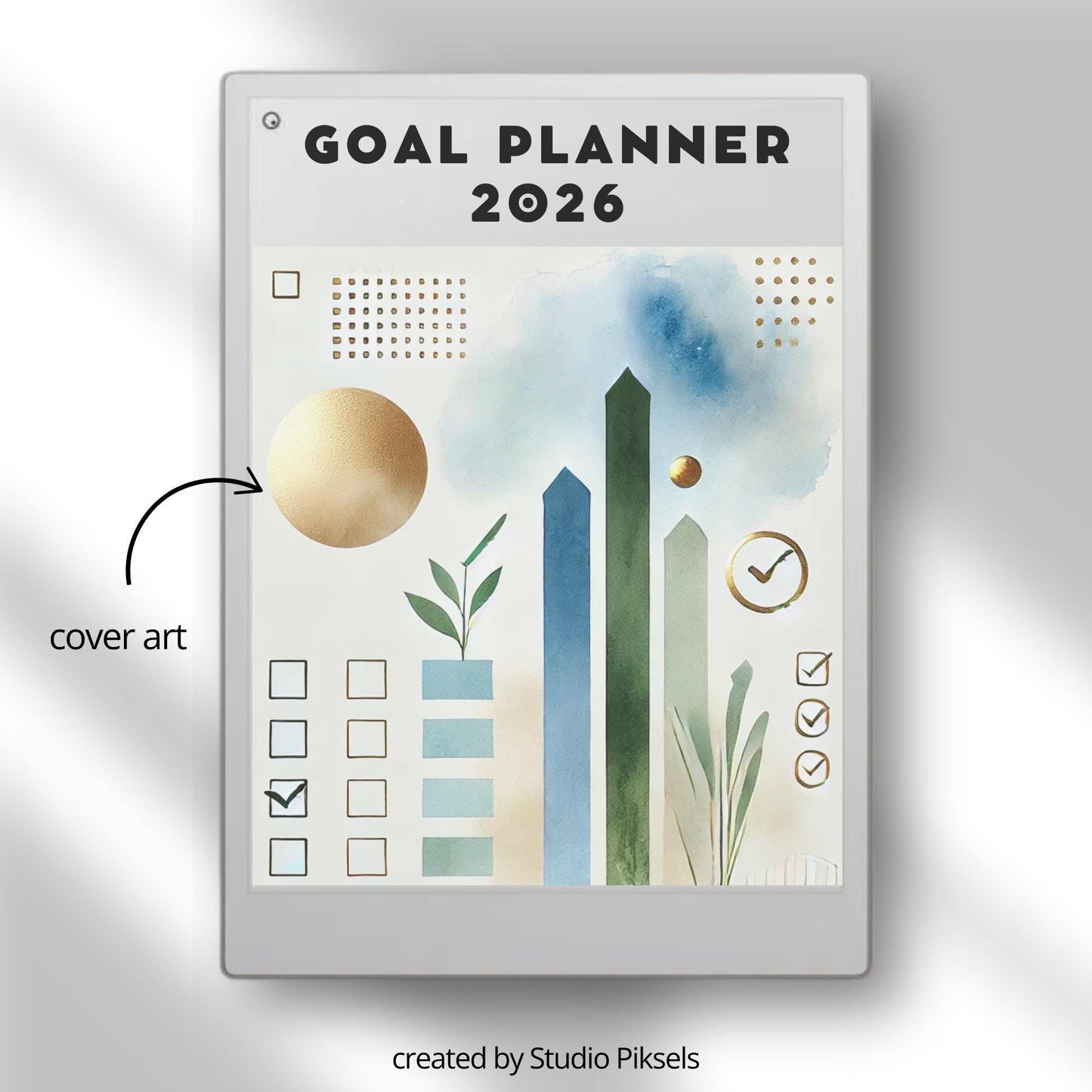 Set yearly goals and action steps using a hyperlinked goal planner on reMarkable Paper Pro.