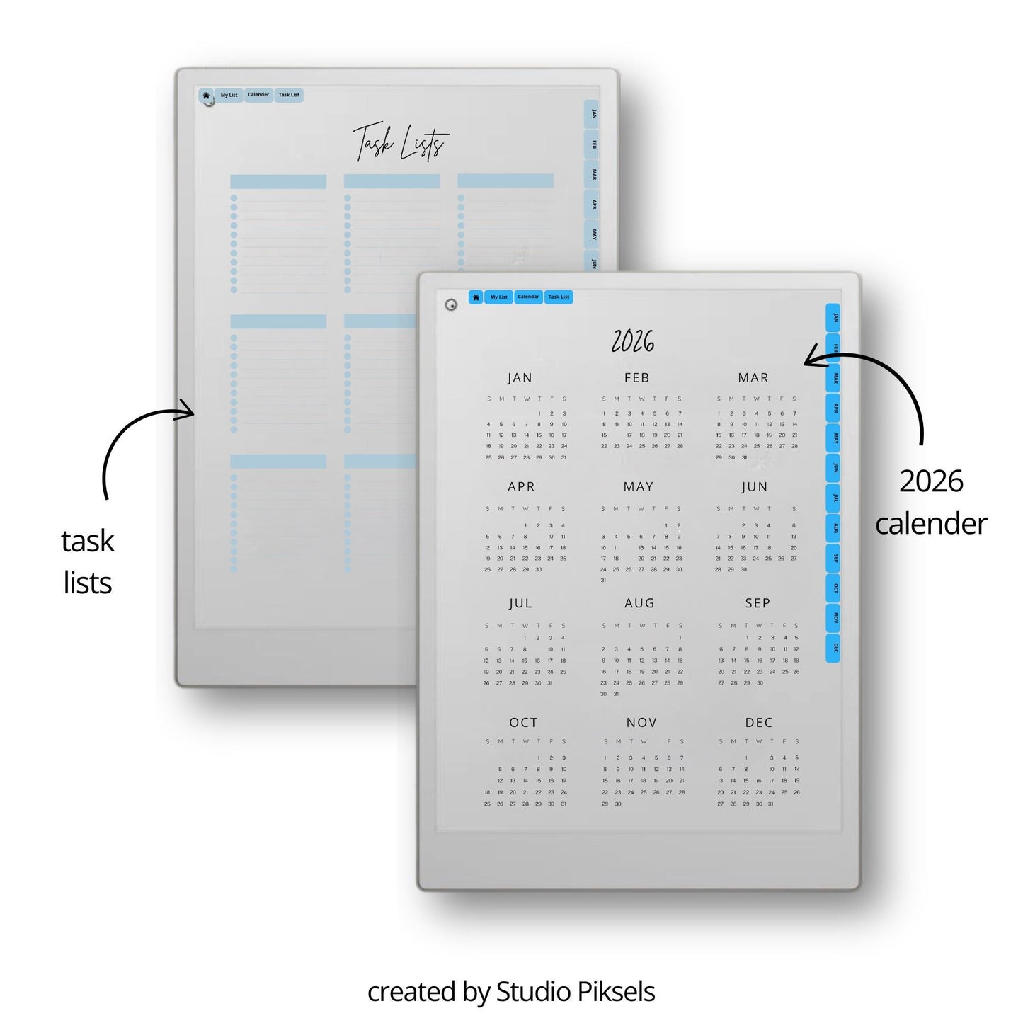 Set yearly goals and action steps using a hyperlinked goal planner on reMarkable Paper Pro.