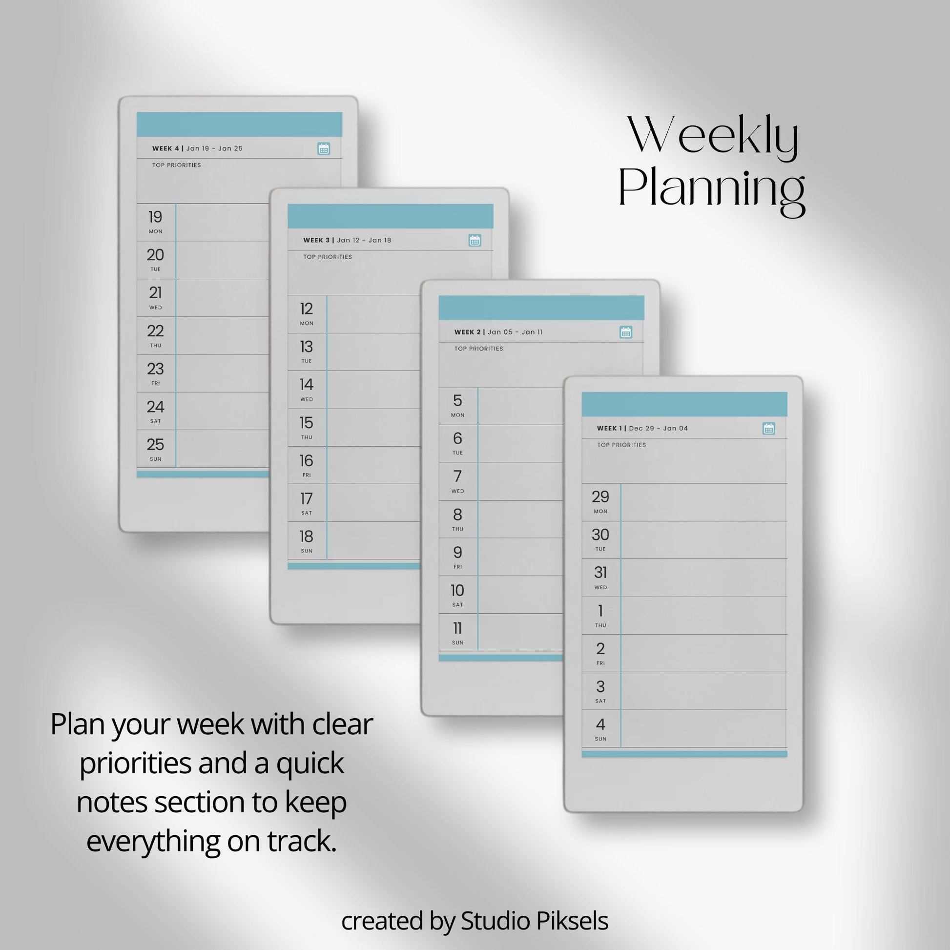 2026 hyperlinked planner for reMarkable Paper Pro Move with weekly and monthly planning pages.