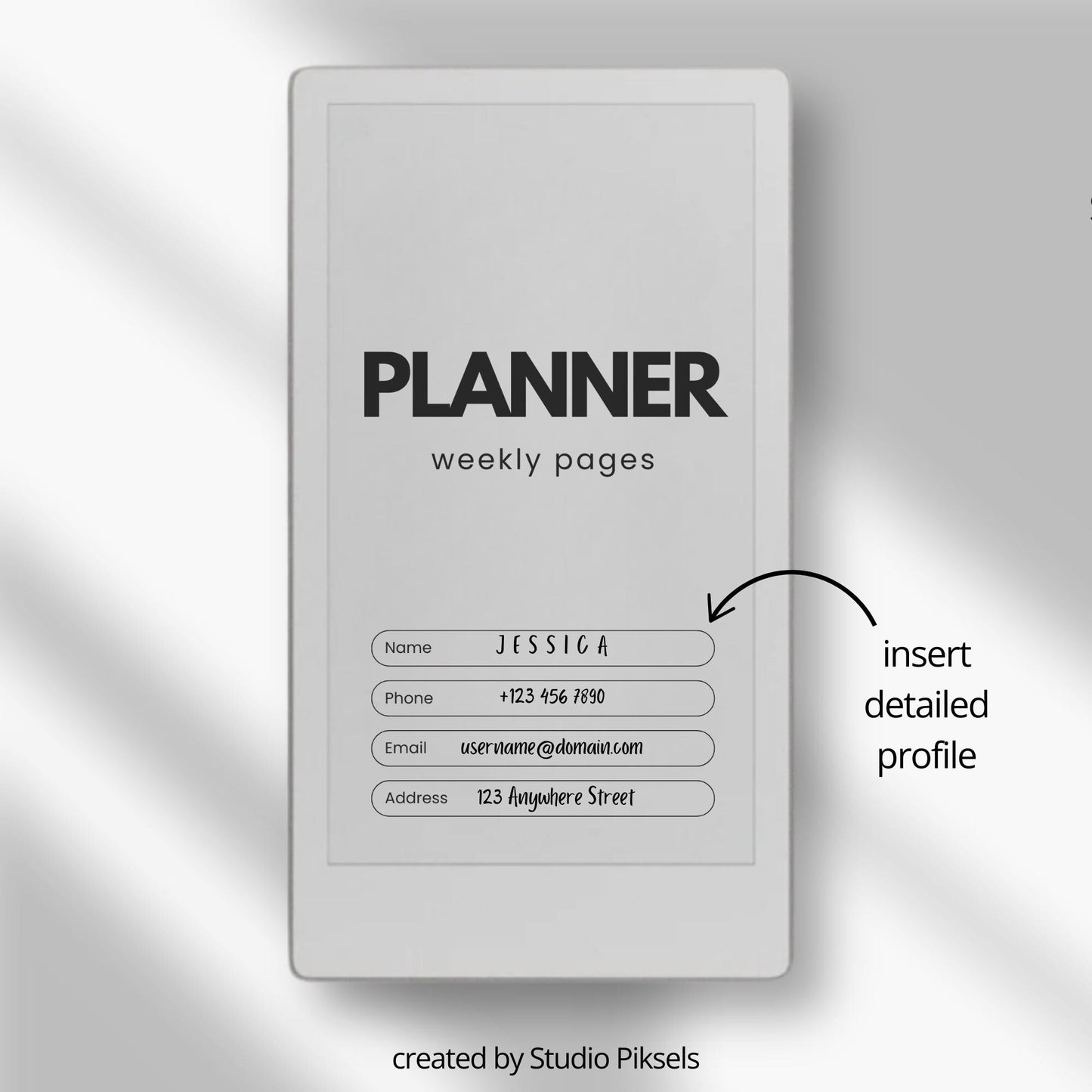 Hyperlinked weekly planner bundle for reMarkable Paper Pro Move with dated weekly layouts for 2026 and 2027.