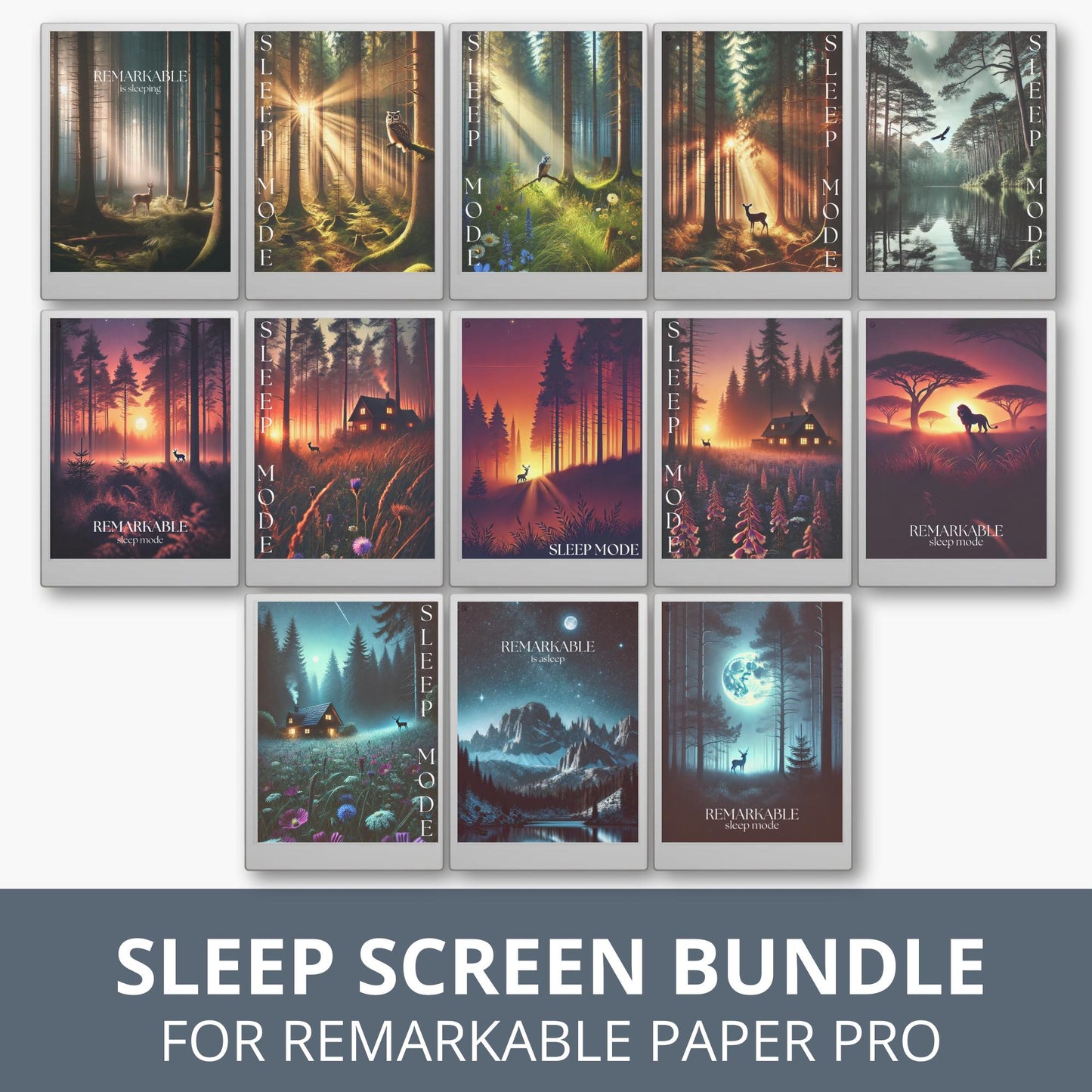 Forest Scenes Sleep Screen Bundle for reMarkable Paper Pro