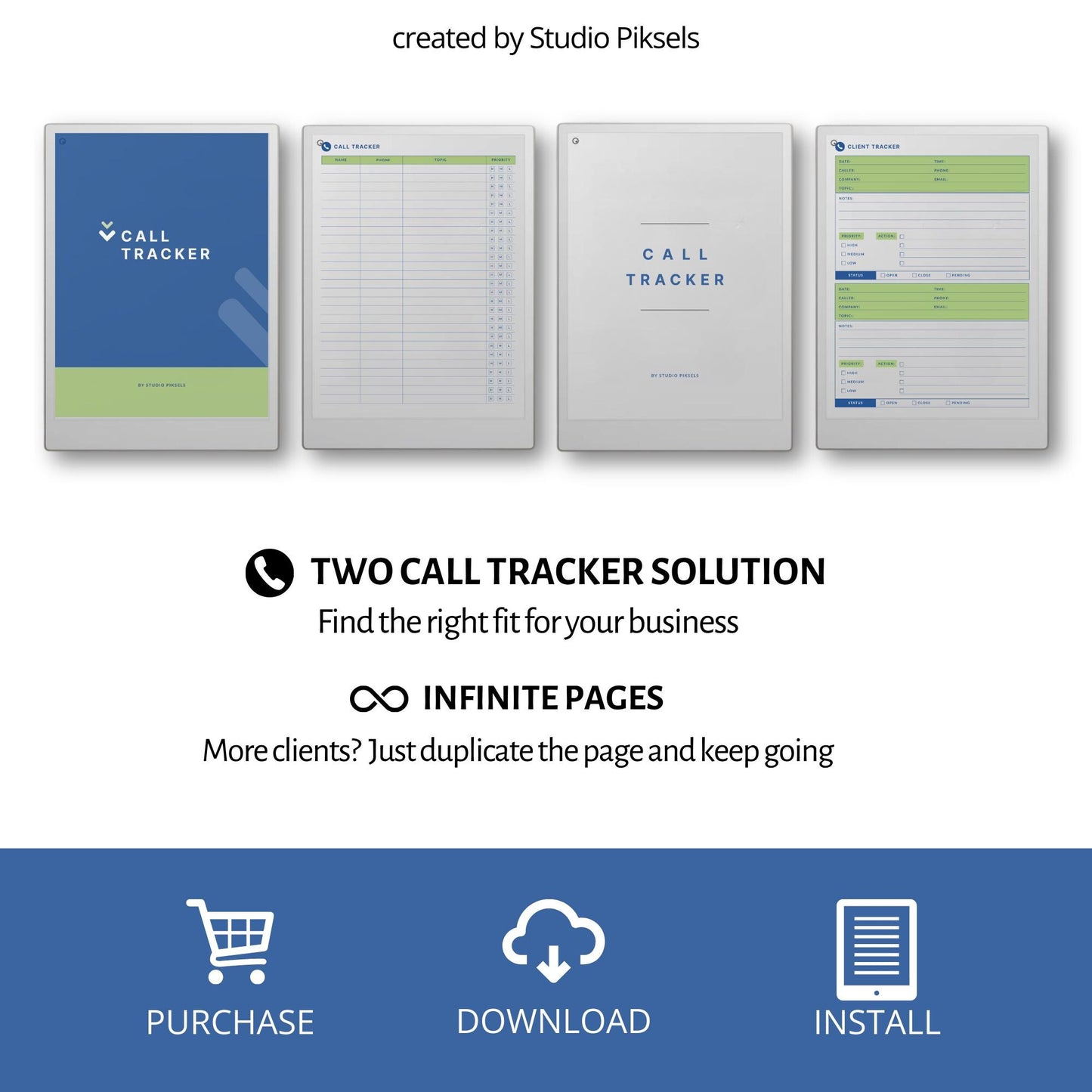Simple client call tracker for reMarkable Paper Pro.