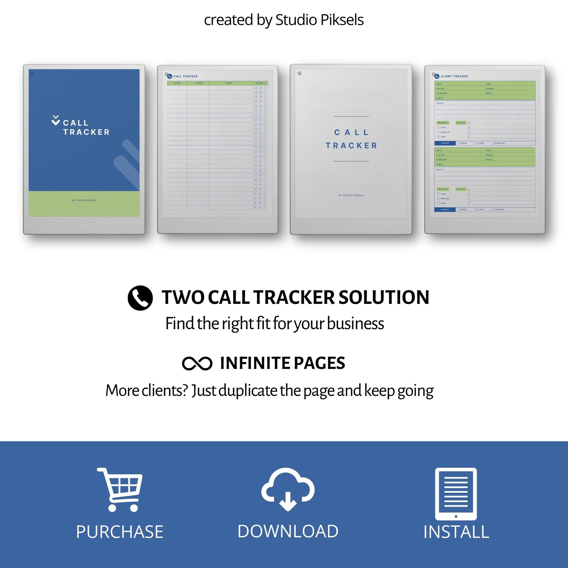 Simple client call tracker for reMarkable Paper Pro.