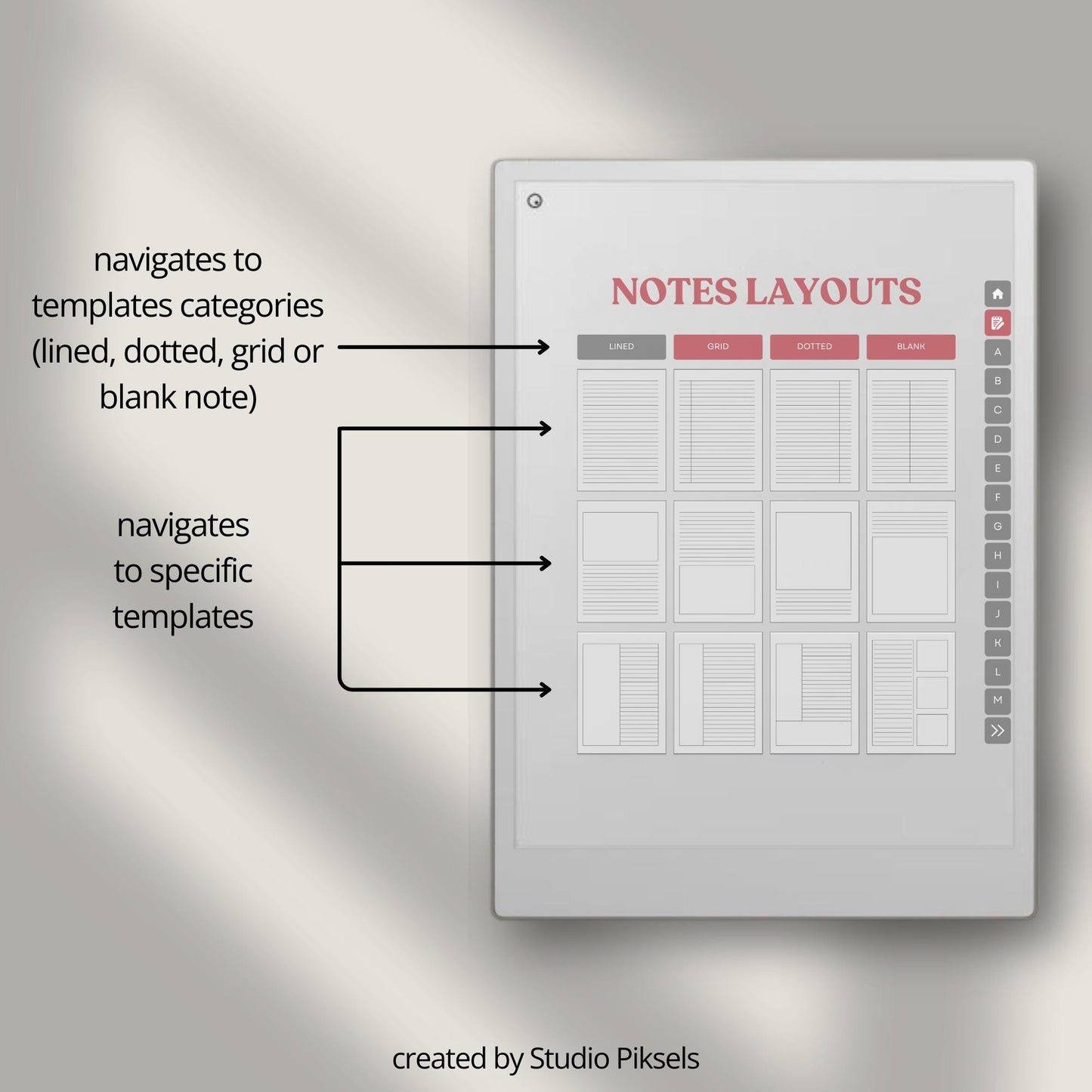 Unlimited A–Z Notebook for reMarkable Paper Pro