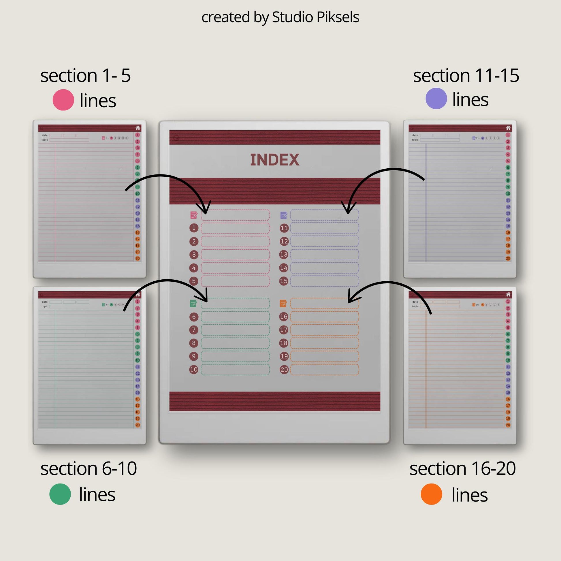 306 page hyperlinked legal notebook bundle for reMarkable Paper Pro.