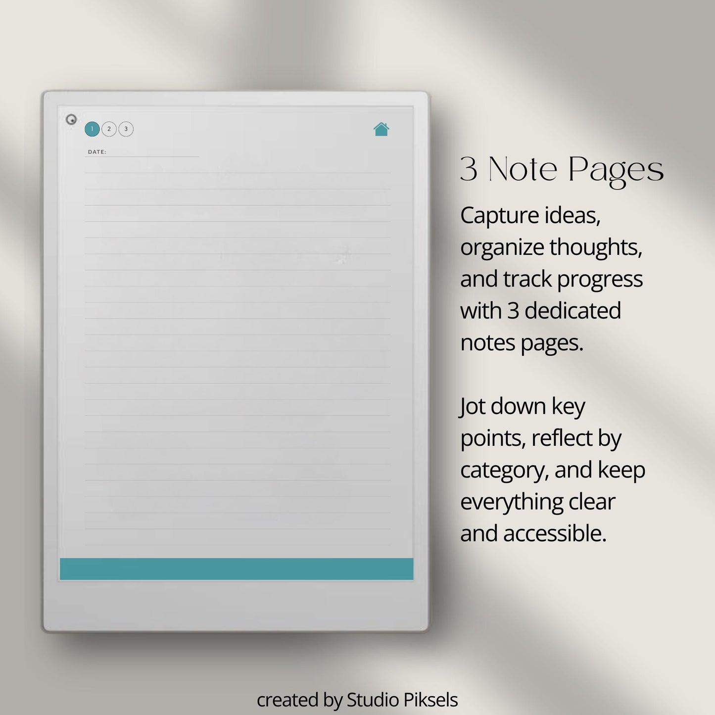 To do list notebook for reMarkable Paper Pro with hyperlinked tasks and linked notes pages.
