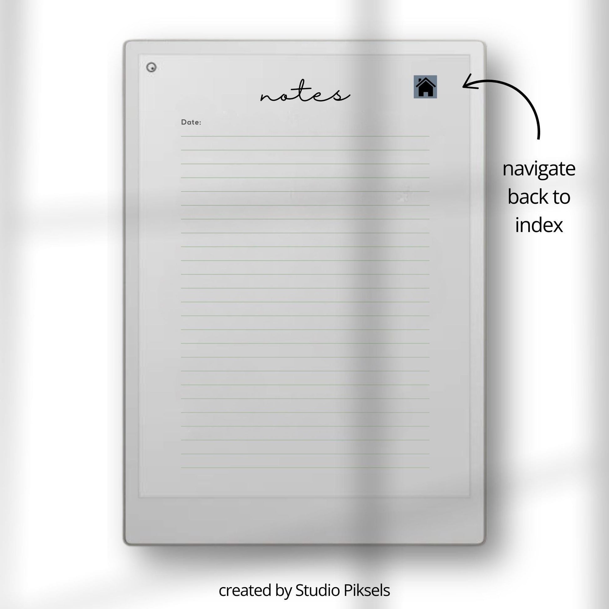 Hyperlinked notebook bundle for reMarkable Paper Pro with three unique cover designs and 28 linked pages for digital note taking and brainstorming.