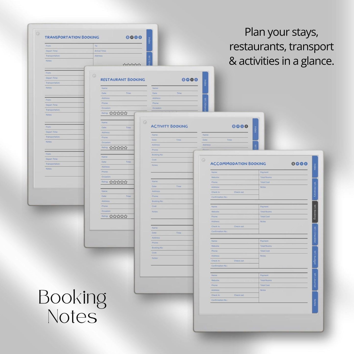 Travel Planner Bundle for reMarkable Paper Pro